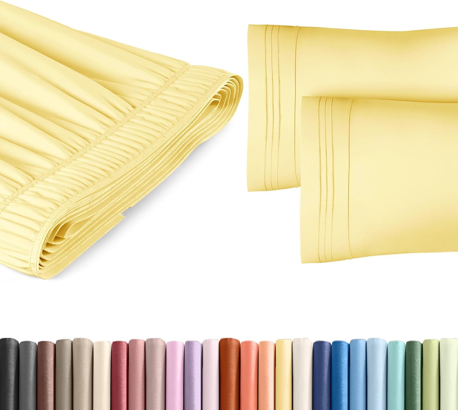 CGK Unlimited Wrap Around Dust Ruffle Bed Skirt Set - Yellow