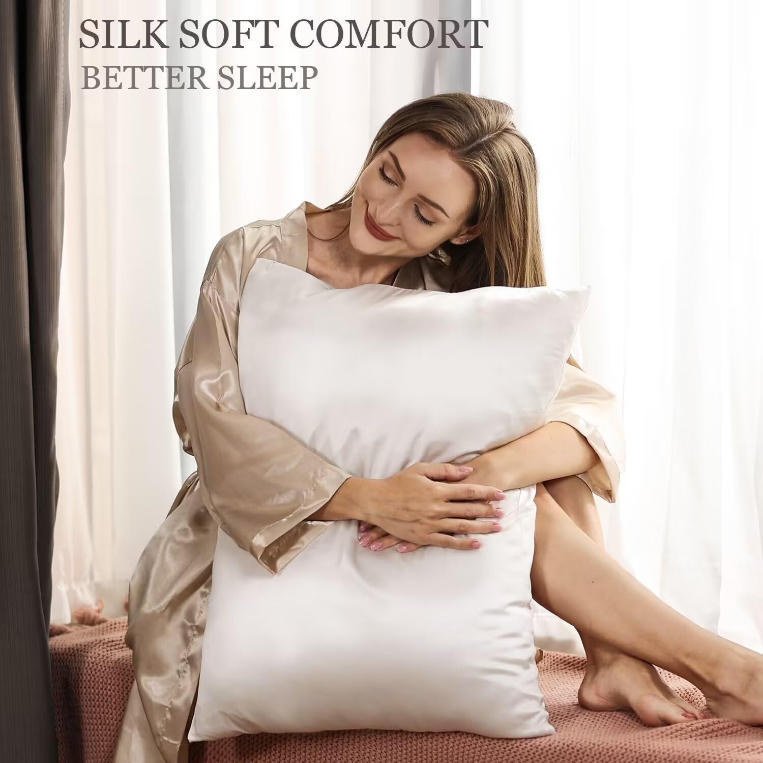 Adubor 23 Momme Silk Pillowcase - 1PC Lvory White