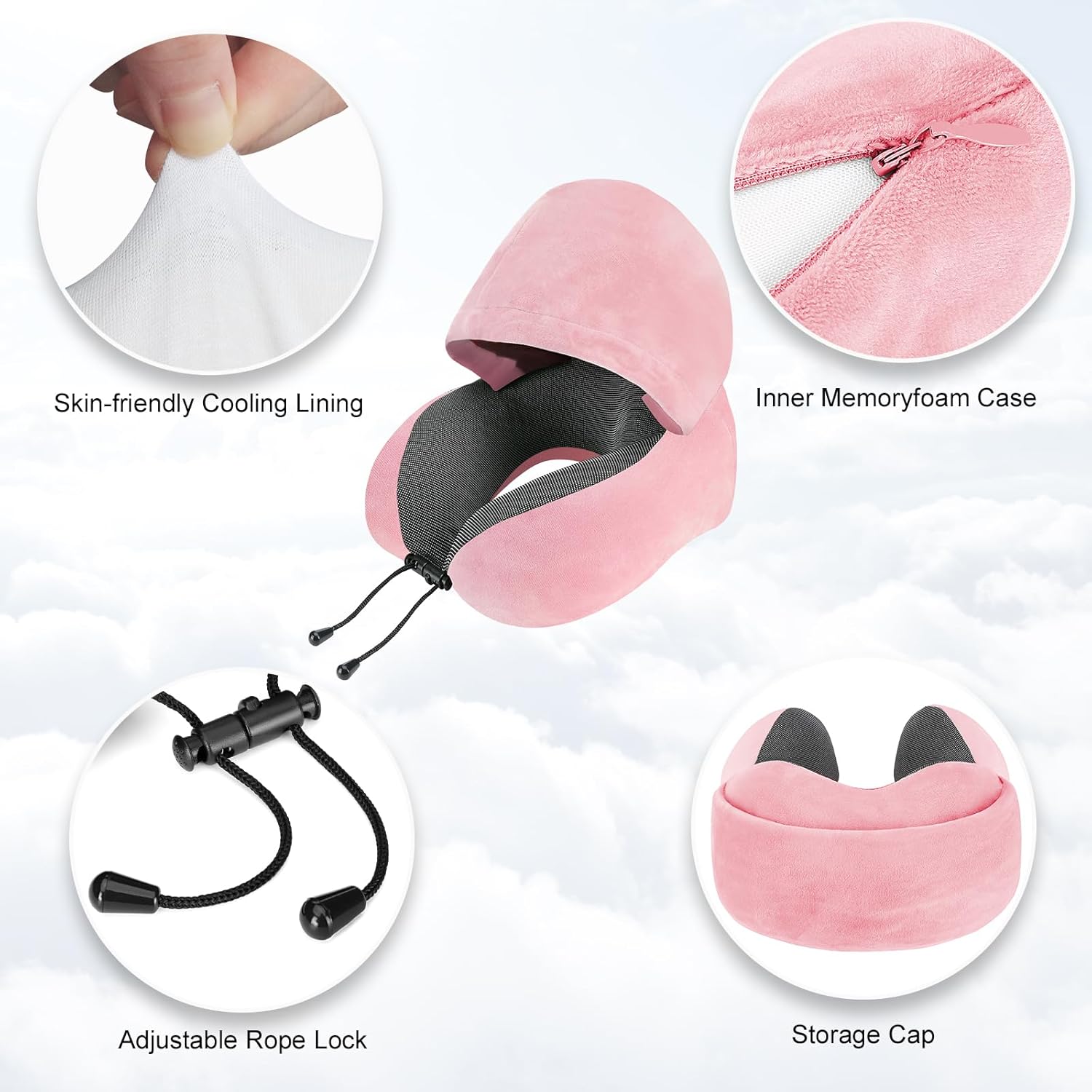 Cirorld Travel Pillow for Head and Neck Support