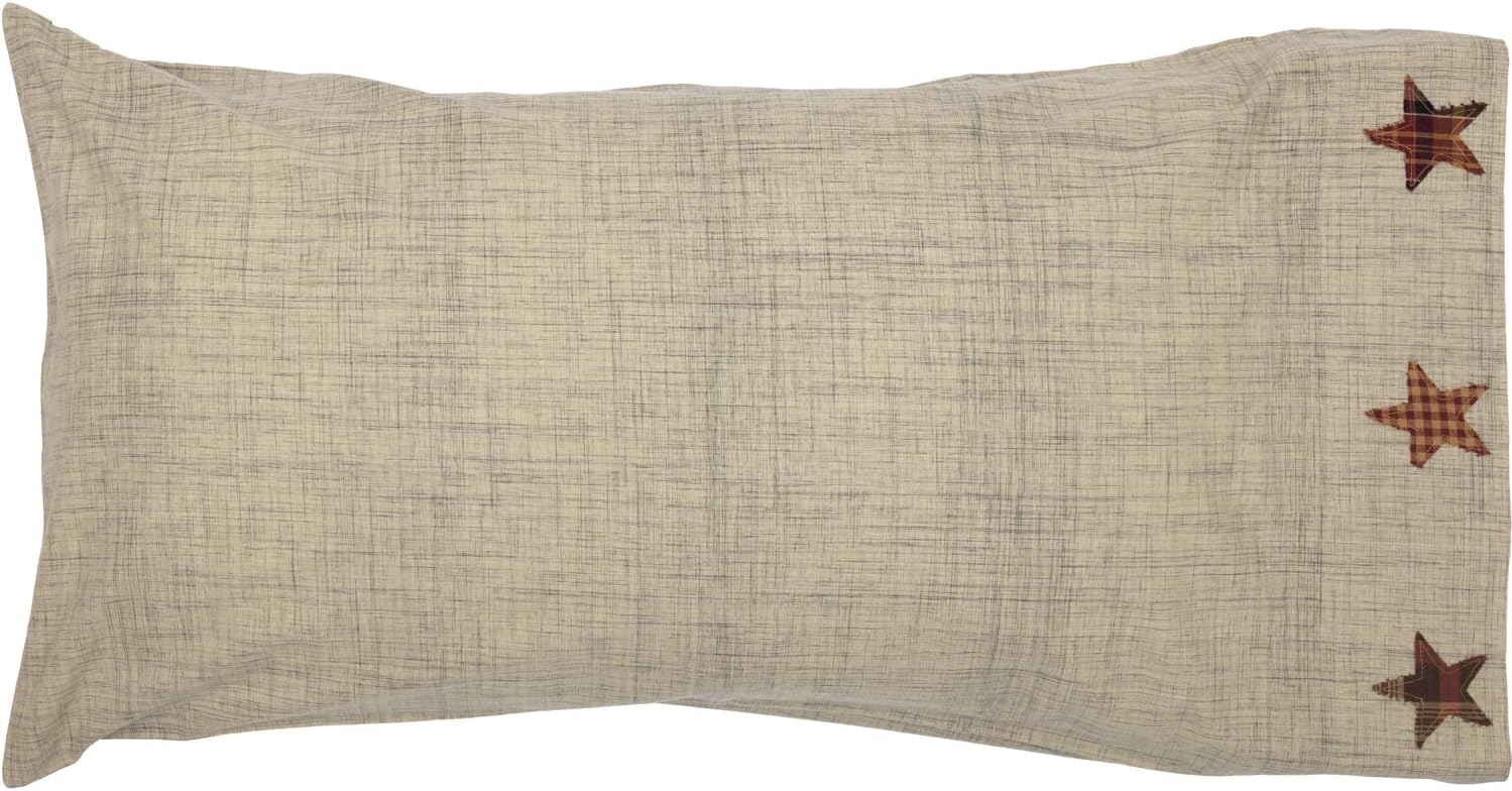 VHC Brands Abilene Star Pillow Case Set of 2 Tan