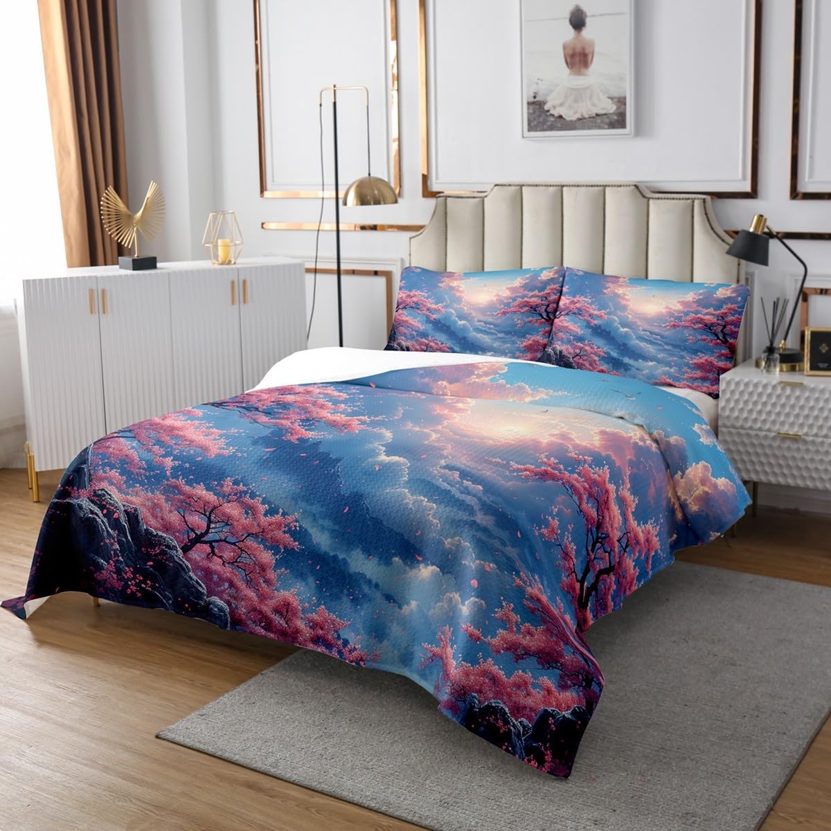 Erosebridal Japanese Anime Queen Quilt Set for Kids 1