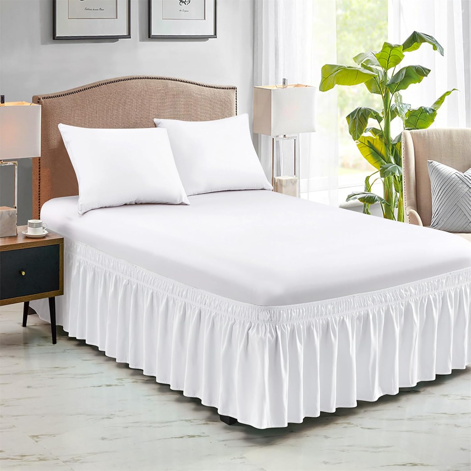 FreshCulture Queen Bed Skirt with Elastic Wrap 1