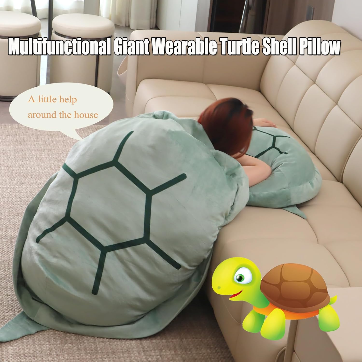 Wearable Turtle Shell Pillow for Adults