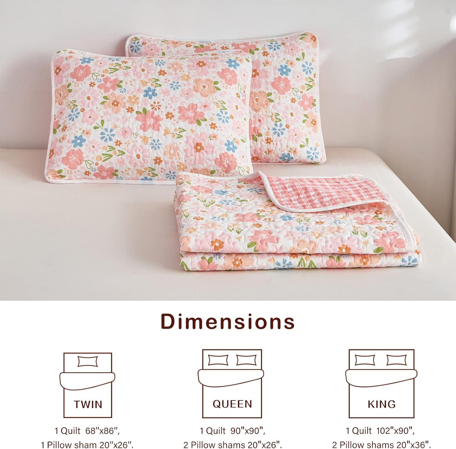 Joyreap 2 Piece Cotton Quilt Set for Girls