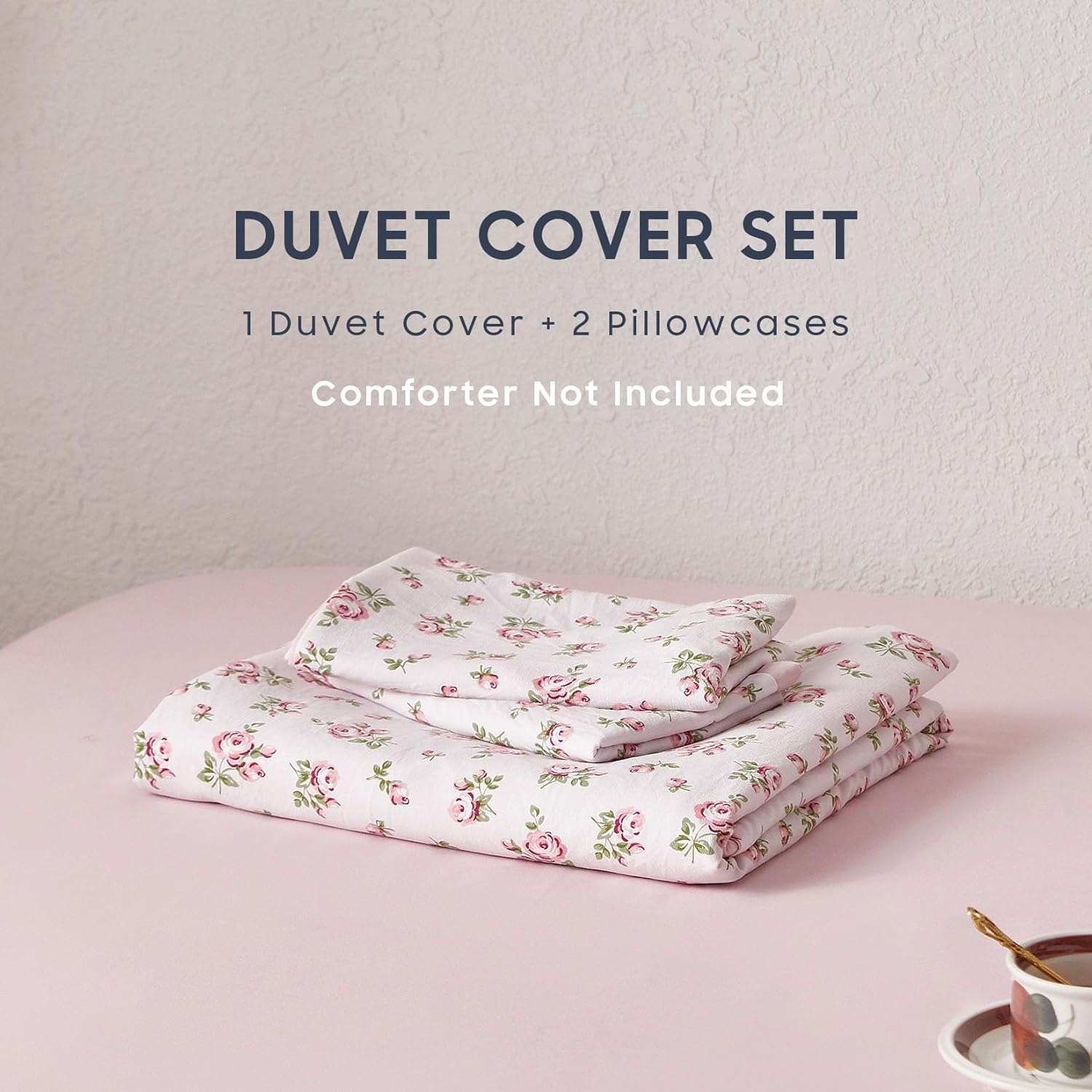 Wake In Cloud Coquette Duvet Cover Set Pink Floral
