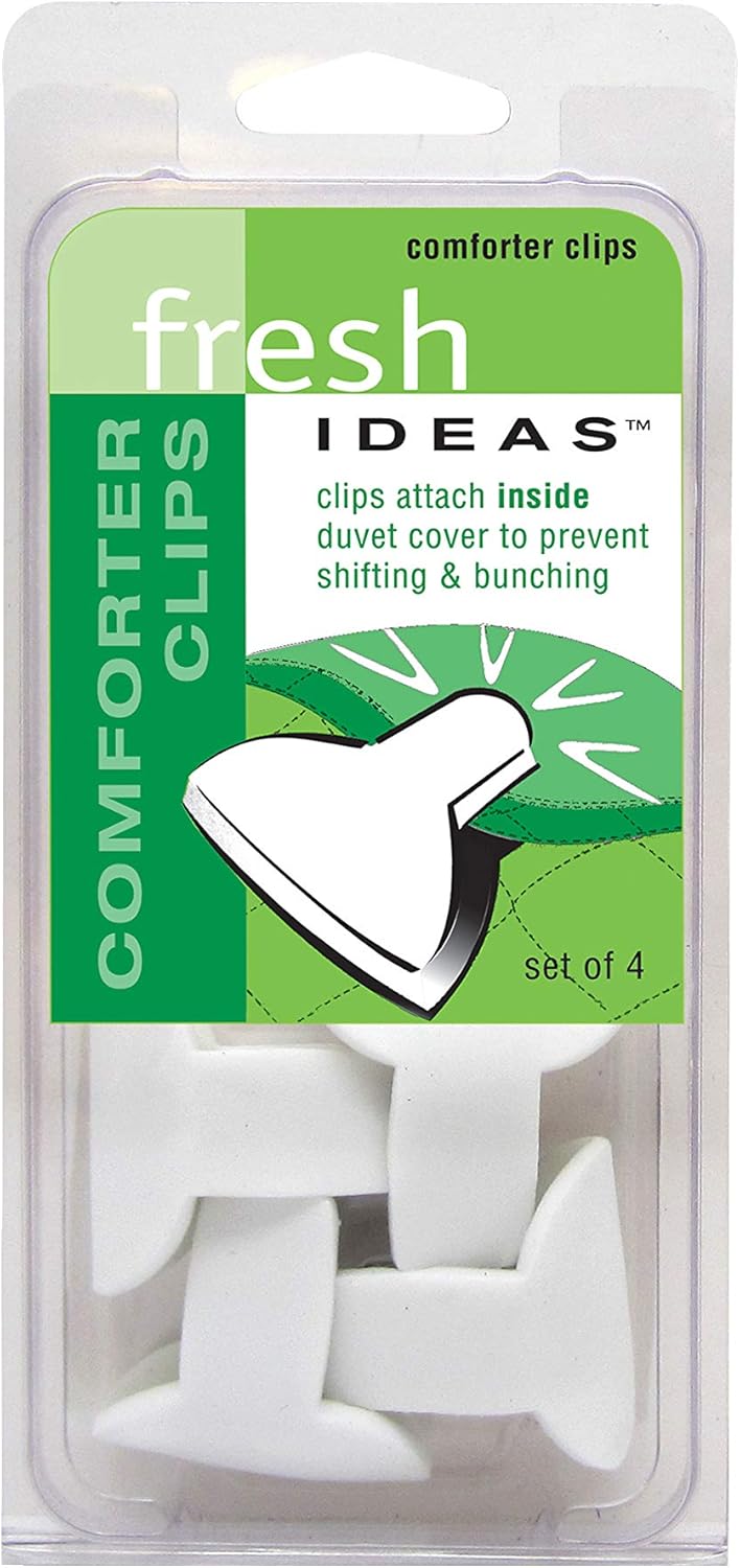 FRESH IDEAS Padded Duvet Clips 4-Pack - No-Shift Fasteners