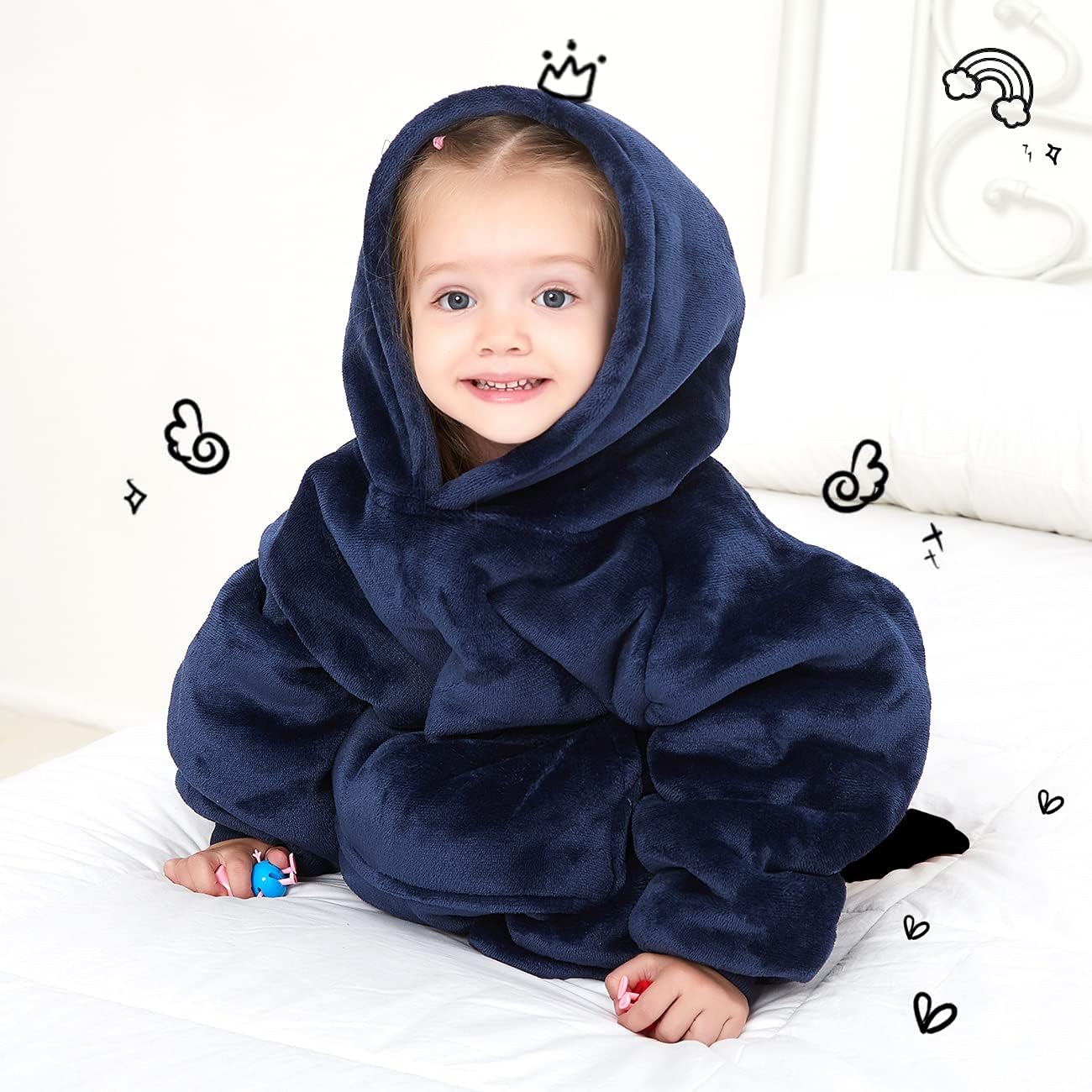 KFUBUO Wearable Blanket Hoodie Kids 2-6YR