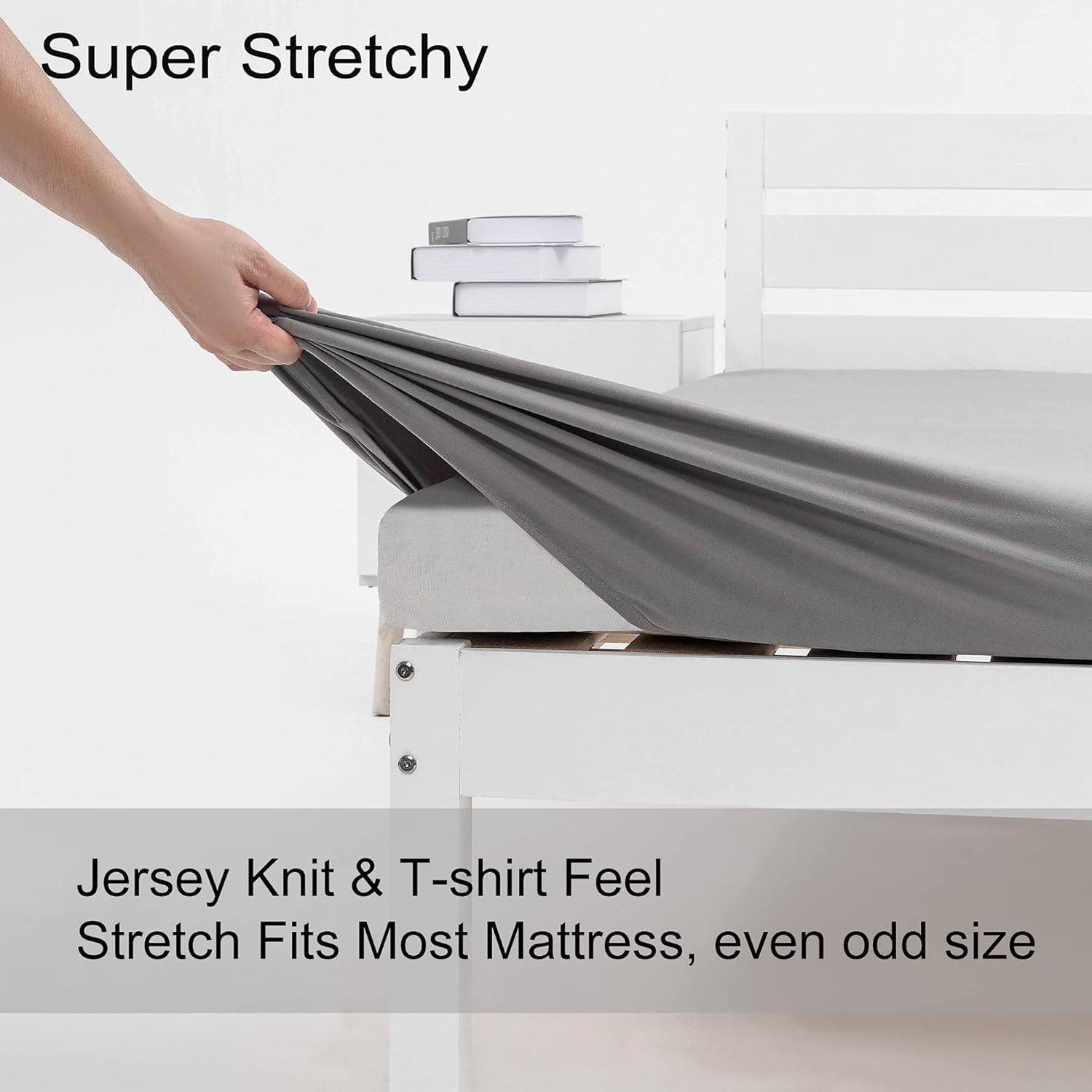 NY HOME Cot Fitted Sheet - 4-Way Stretch No Slipping Soft Comfort