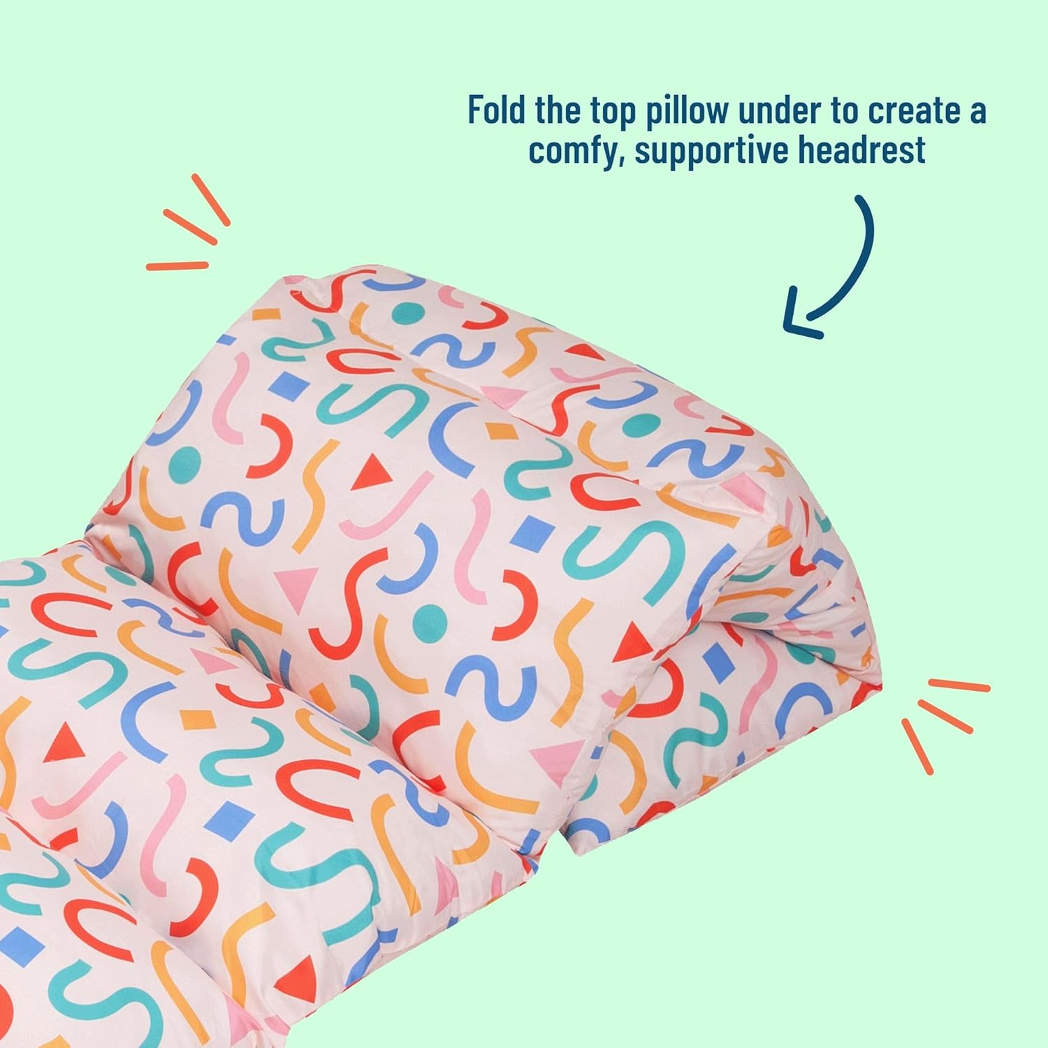 Wildkin Kids Floor Lounger - Travel-Friendly Confetti Peach