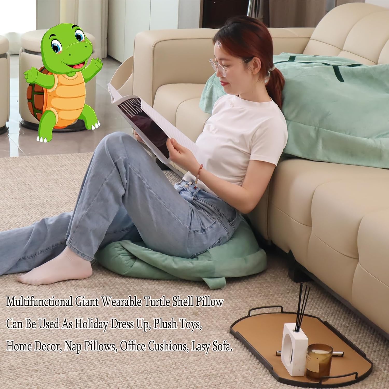 Wearable Turtle Shell Pillow for Adults