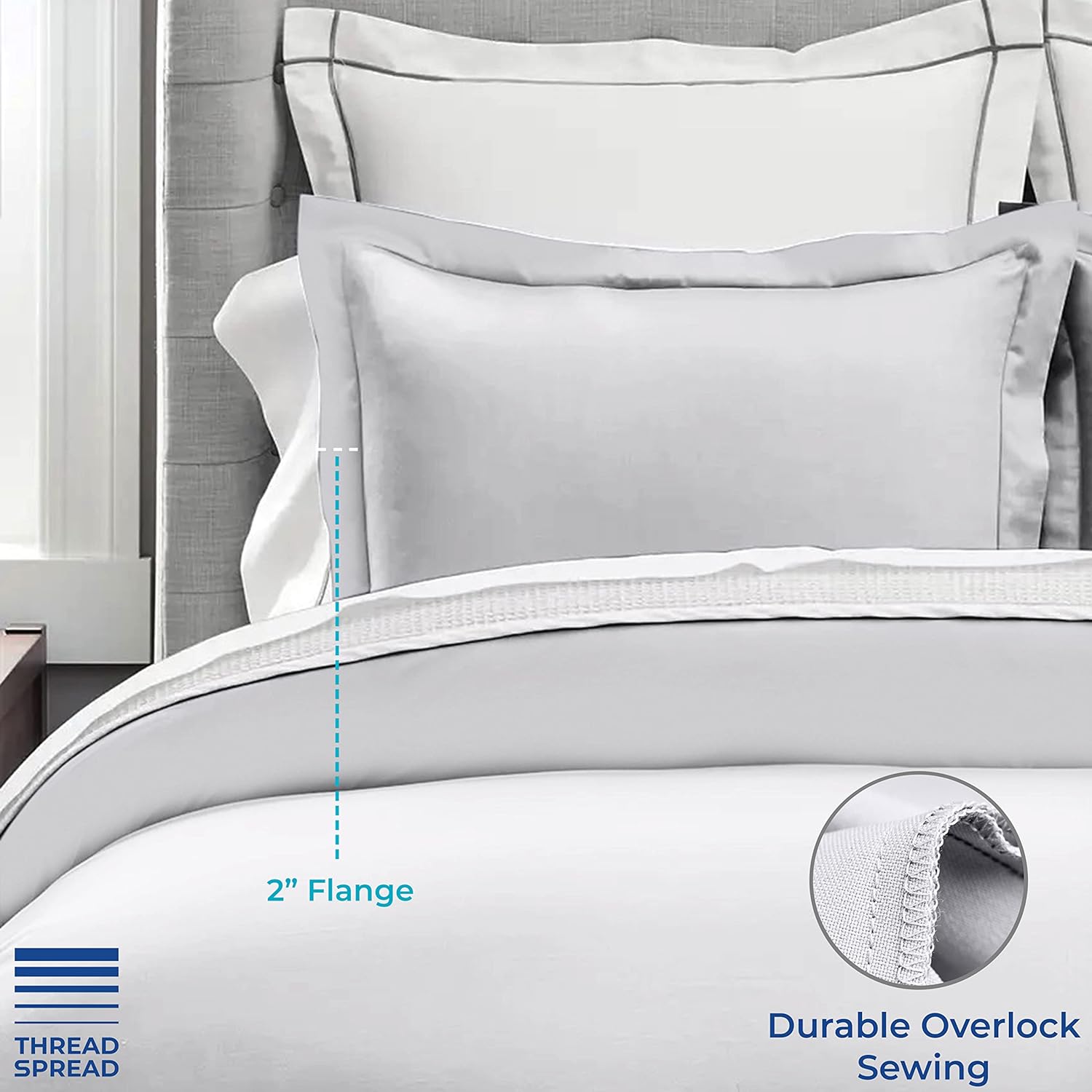 Thread Spread Egyptian Cotton Pillow Shams Set of 2
