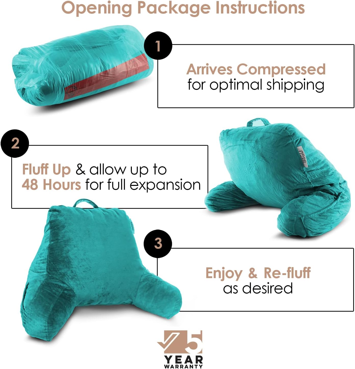 Nestl Reading Pillow Teal Memory Foam
