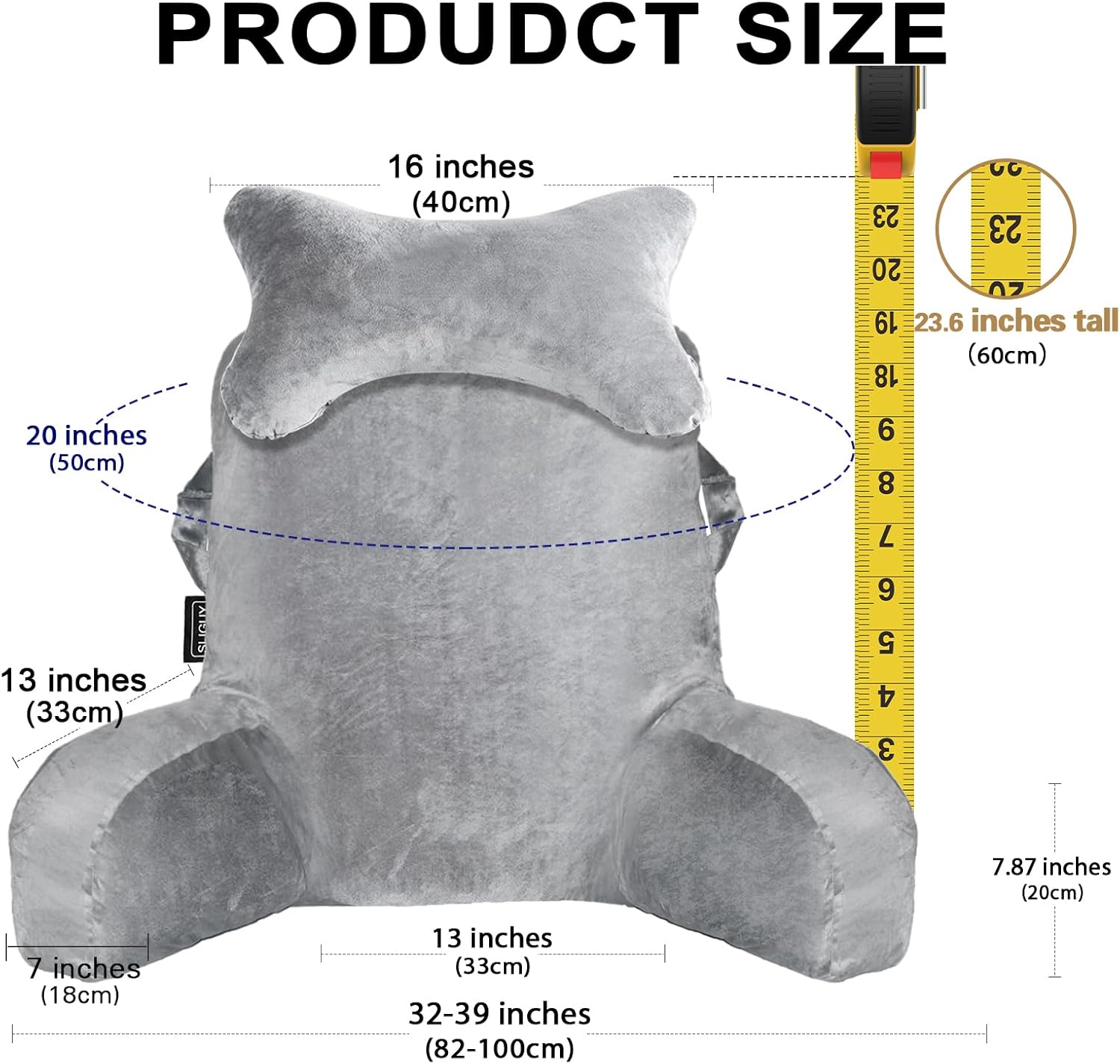 SLIGUY Reading Pillow for Bed and Couch Comfort 1
