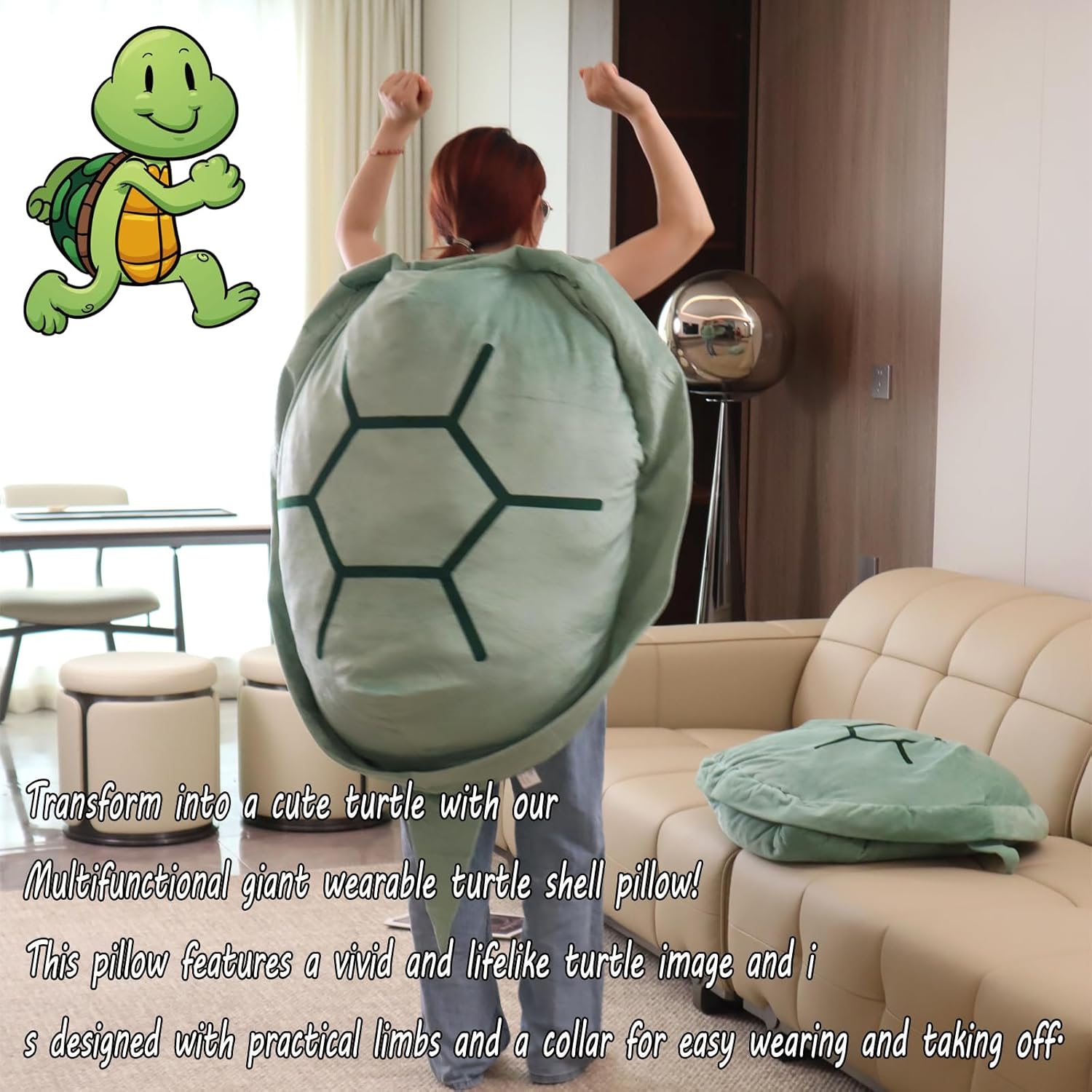 Wearable Turtle Shell Pillow for Adults