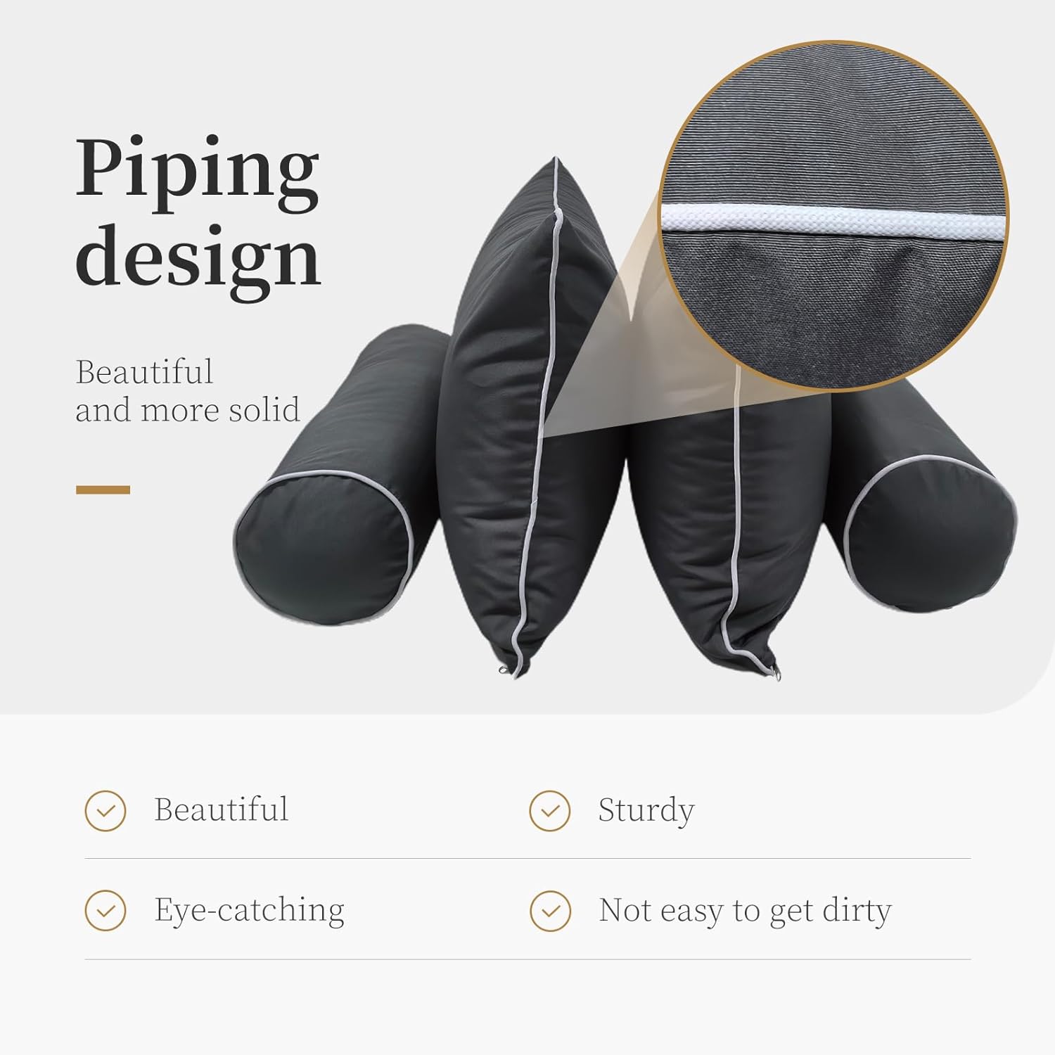 Durable Outdoor Daybed Cushion Cover Twin - Dark Gray