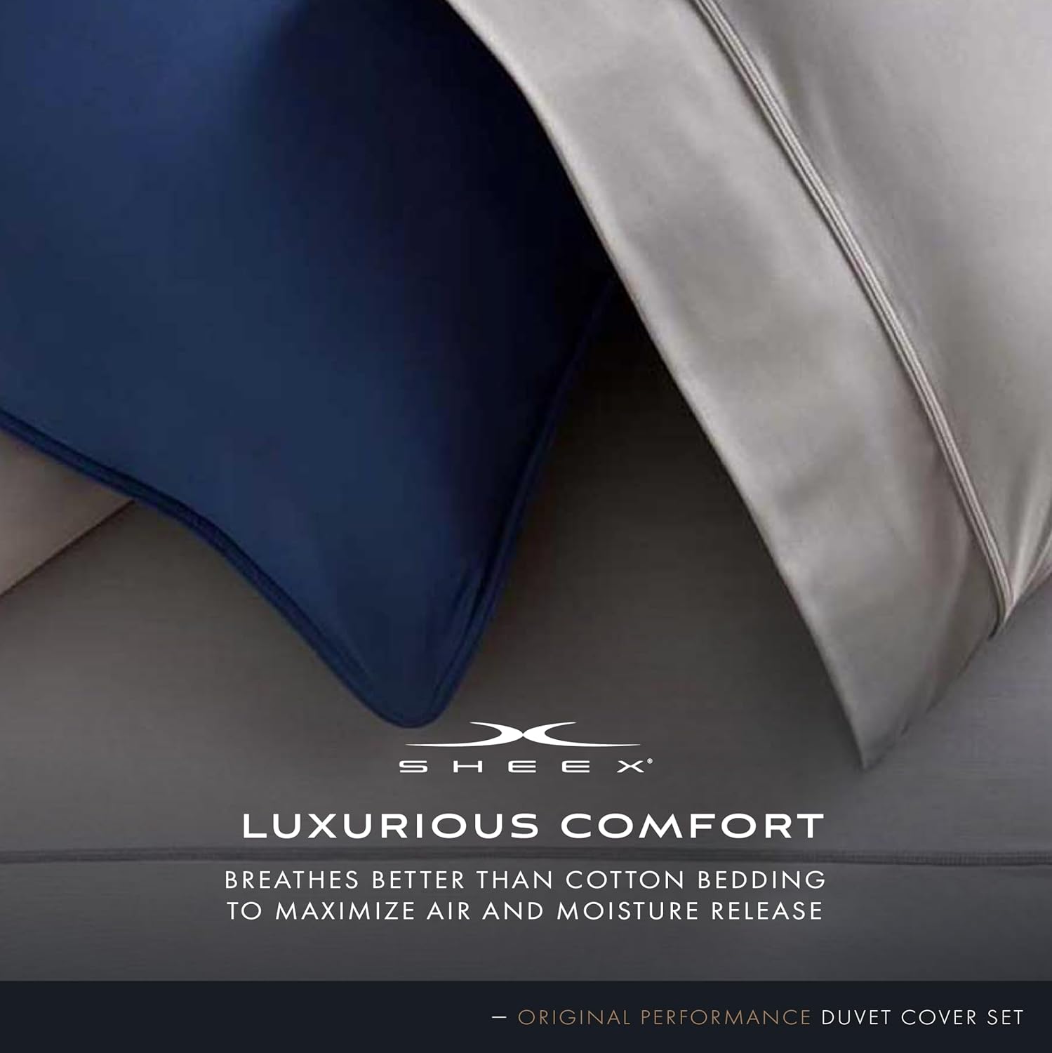 SHEEX Original Performance Cooling Duvet Cover Set with 2 Pillow Shams