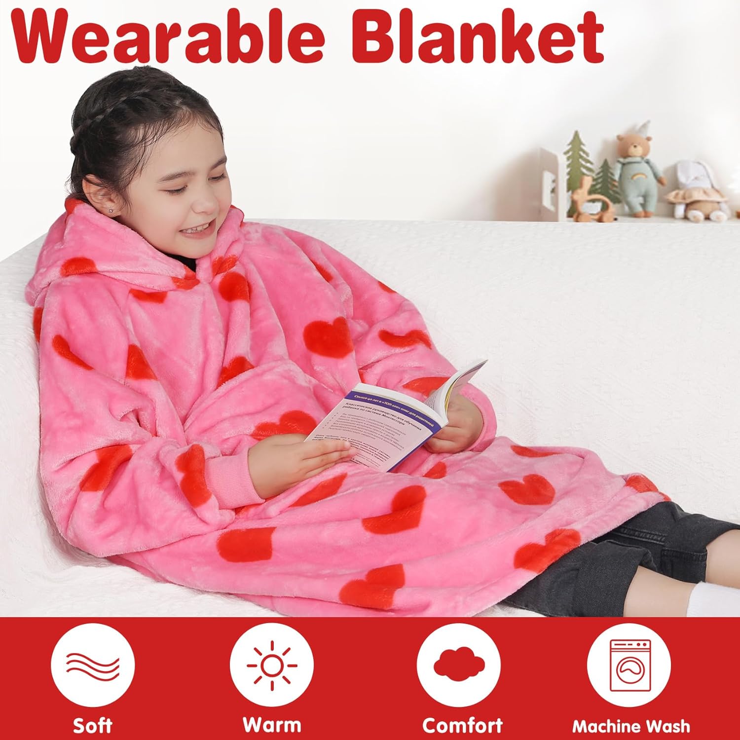 Waitu Fluffy Wearable Blanket for Kids 1