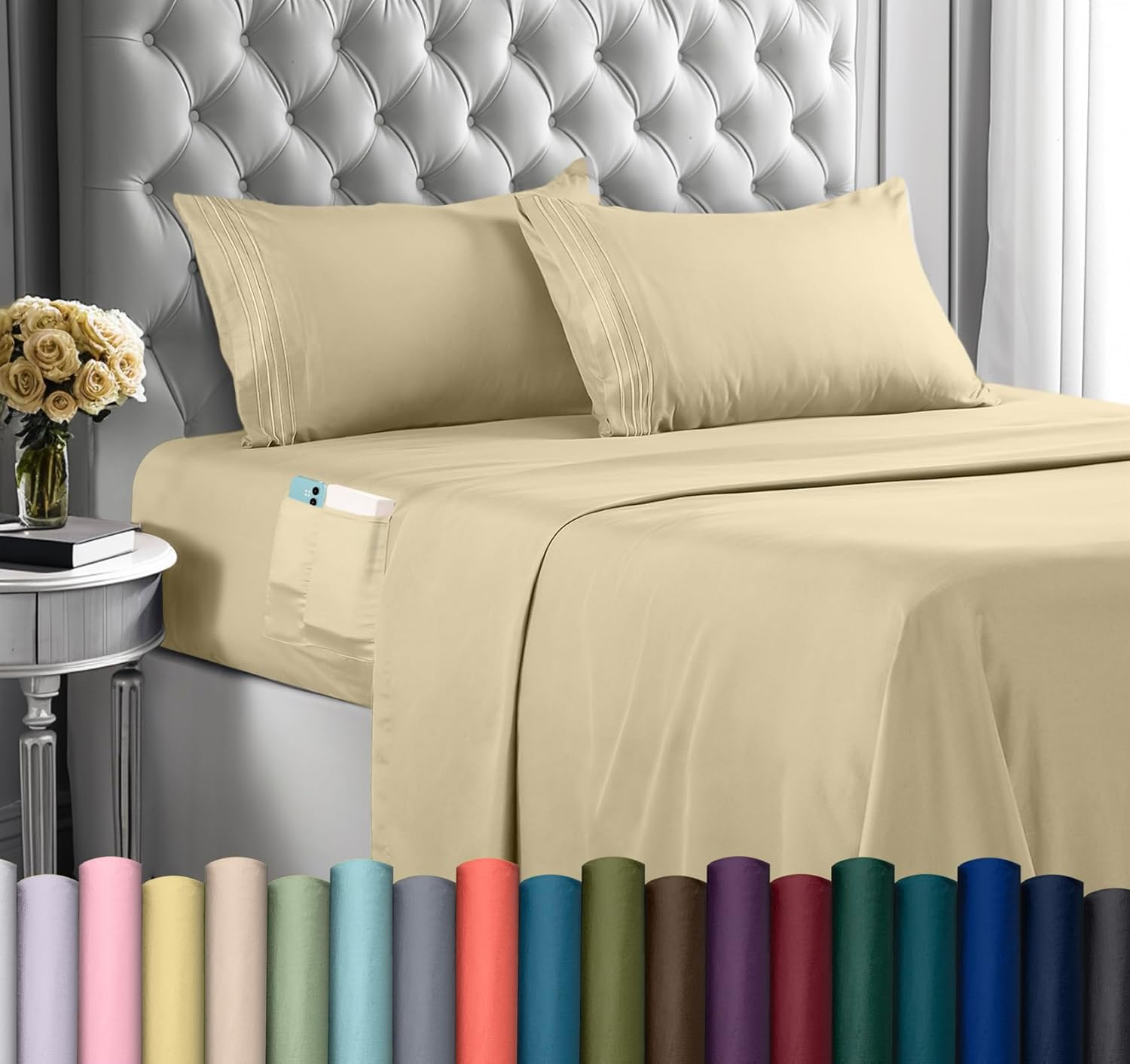 Utopia Bedding Full Sheet Set 4 Piece Beige