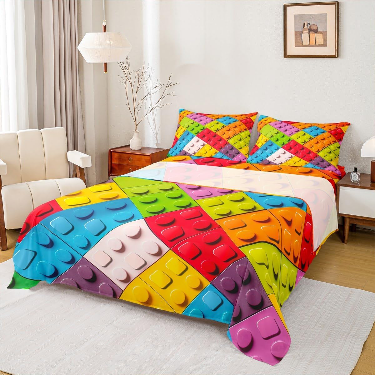 Feelyou Toy Brick Bed Sheet Set for Kids 1