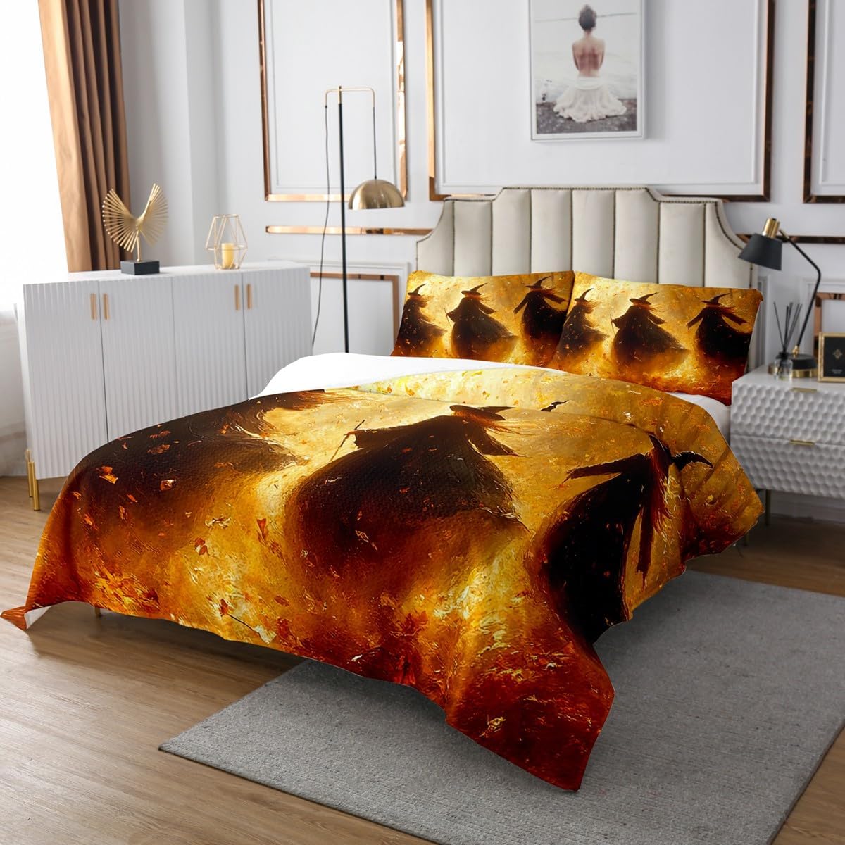 Erosebridal Halloween Witches Bedspread Set King Size
