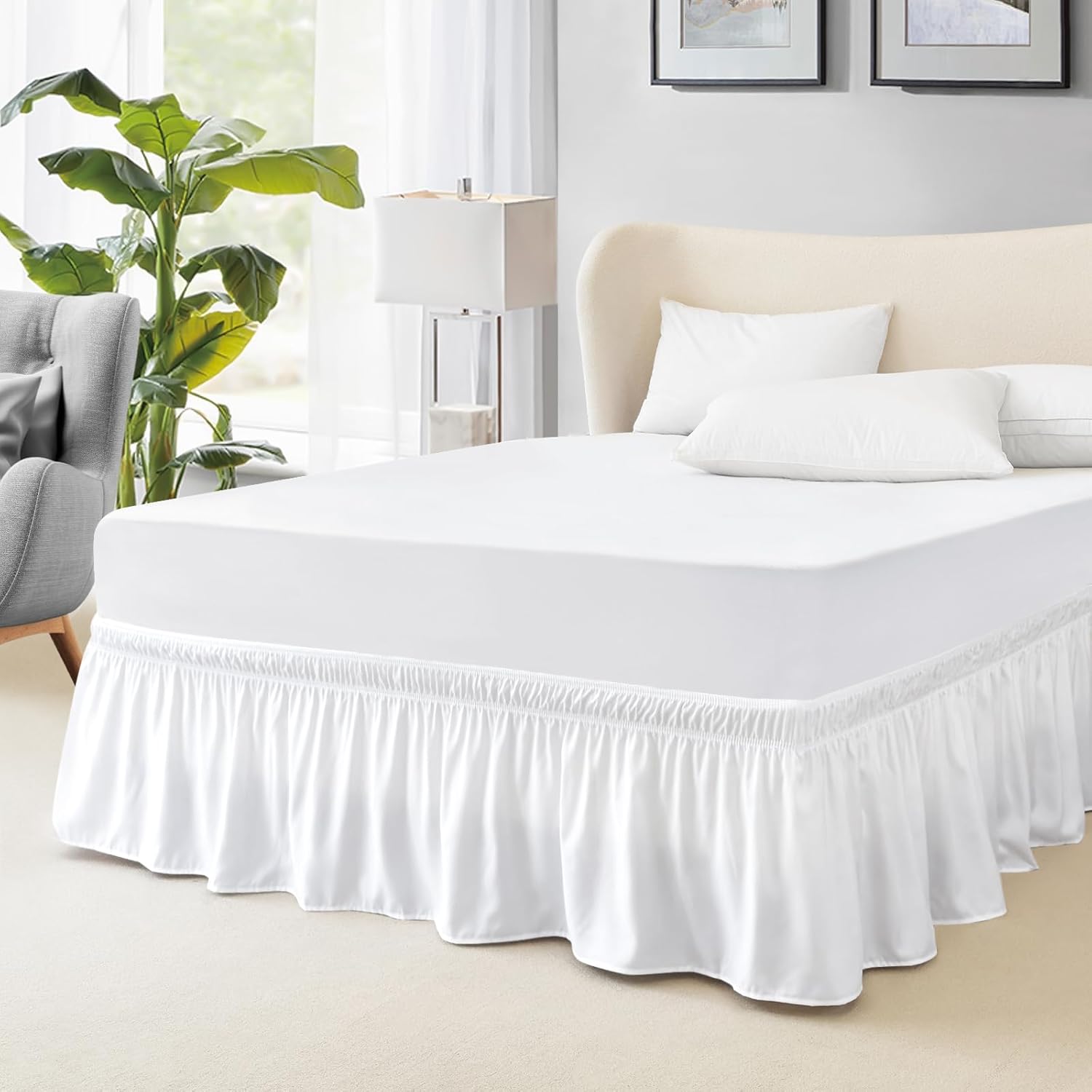 FreshCulture Queen Bed Skirt with Elastic Wrap 1