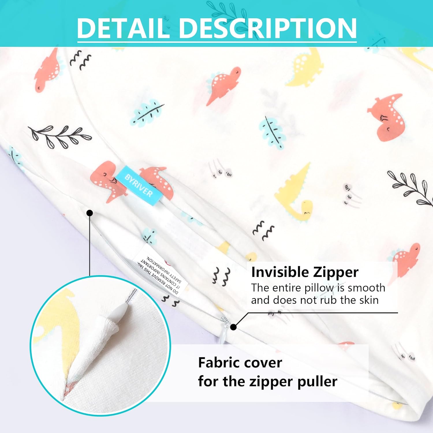 BYRIVER Replacement Pillowcase for Kids Body Pillow