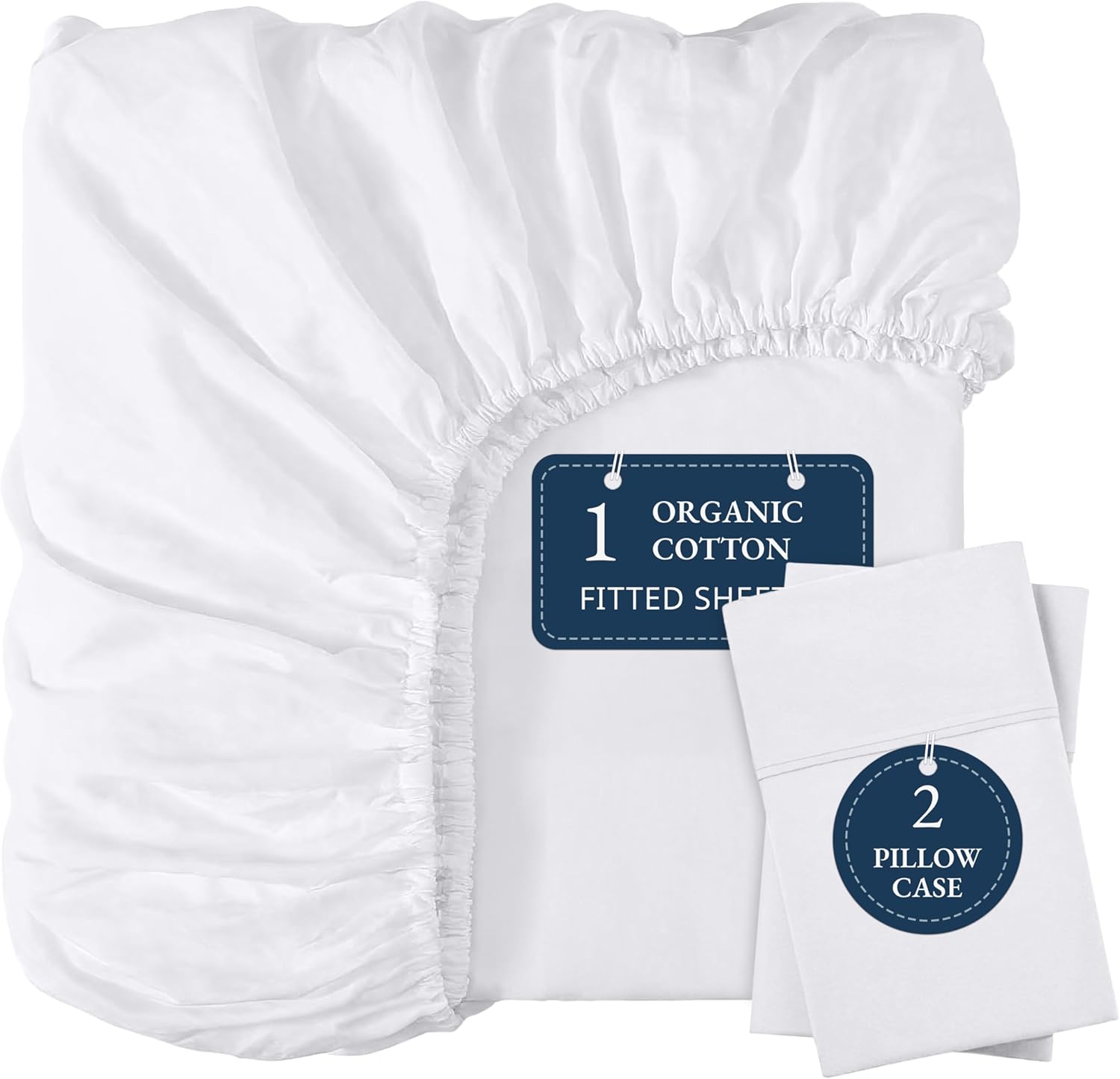 LANE LINEN 100 Organic Cotton Queen Fitted Sheet with Deep Pocket