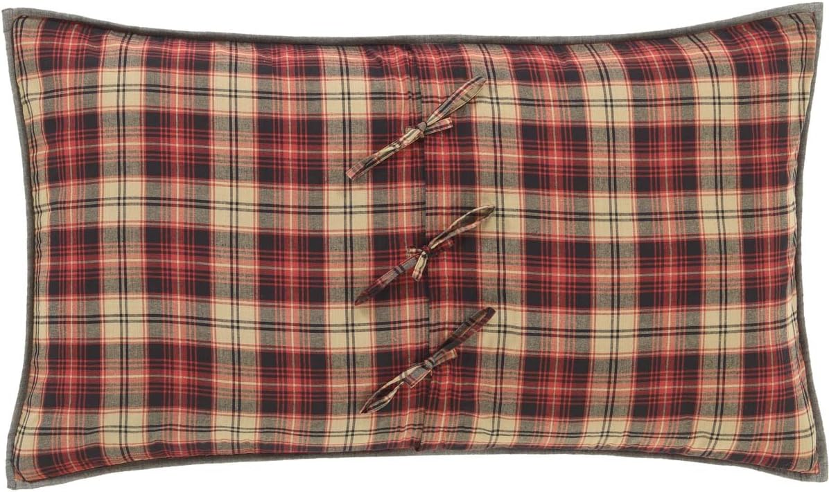 VHC Brands Rustic Cumberland King Sham 21x37 Chili Red
