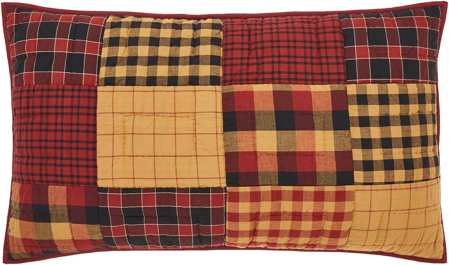 VHC Brands Sham King Quilted 21x37 Burgundy