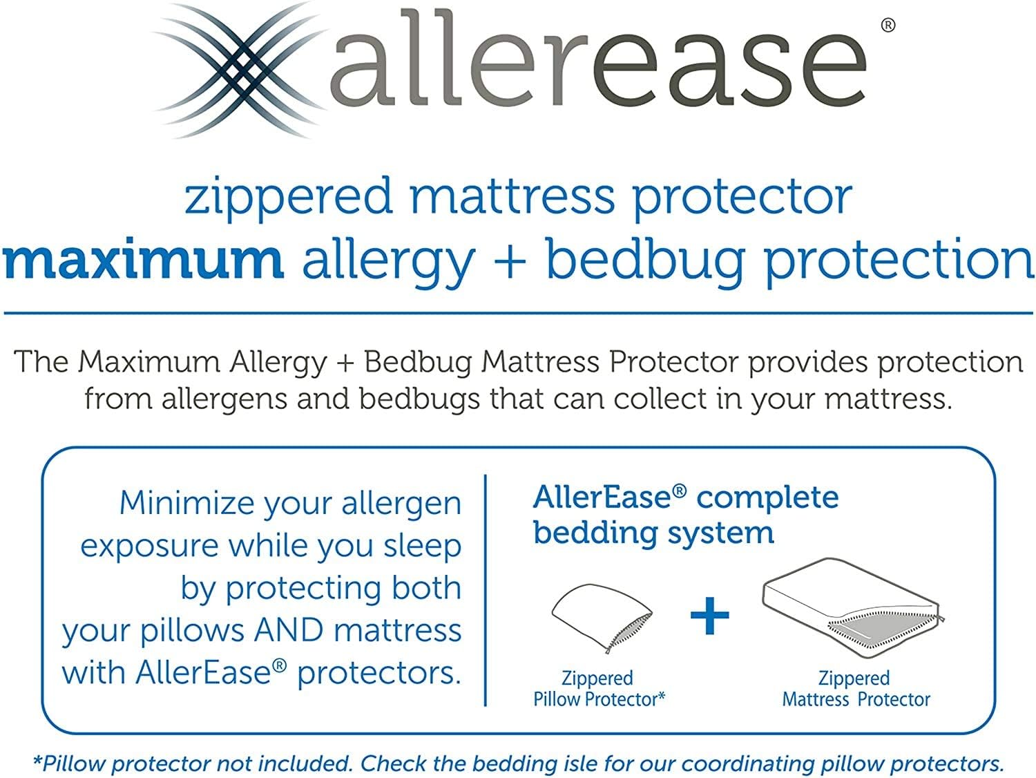AllerEase Waterproof Mattress Protector for Allergy Protection