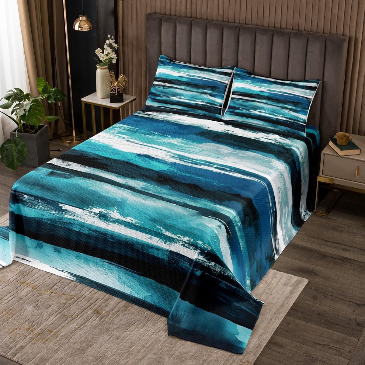 Erosebridal Gradient Queen Quilt Set with 2 Pillowcases