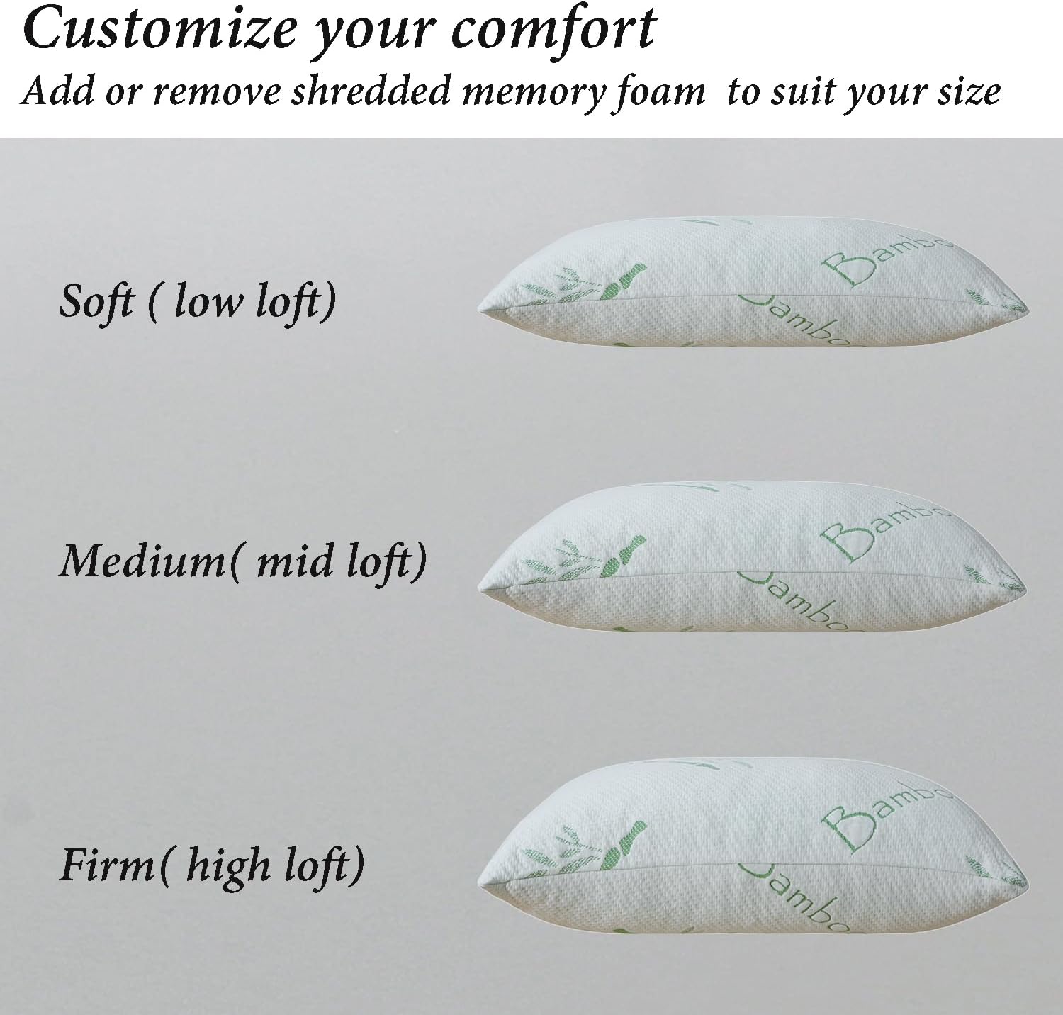 HOXXME Cooling Shredded Memory Foam Pillow Set of 2