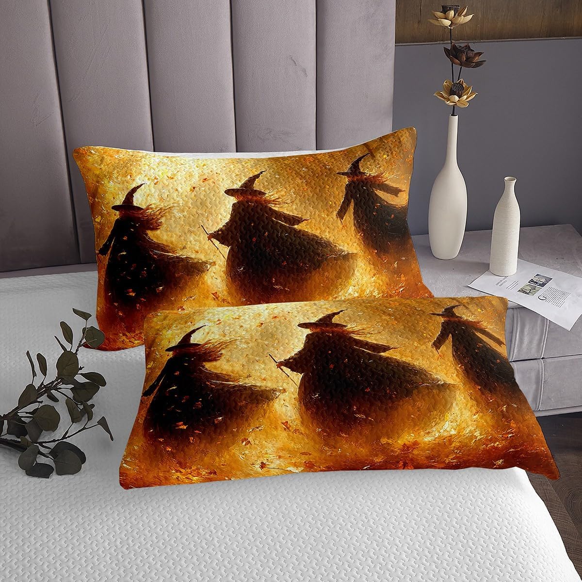 Erosebridal Halloween Witches Bedspread Set King Size
