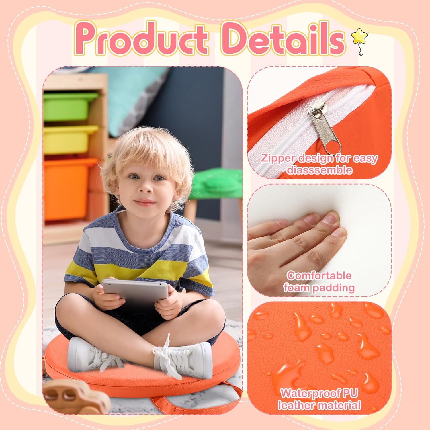 Suzile 12 Pcs 12 Floor Cushions for Kids