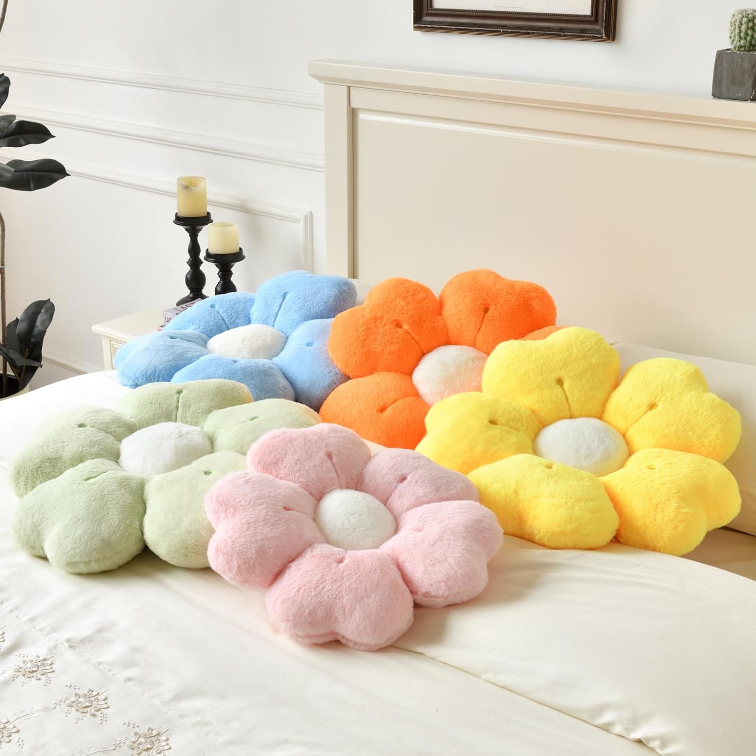 Yellow Daisy Flower Pillow Decorative Throw Cushion