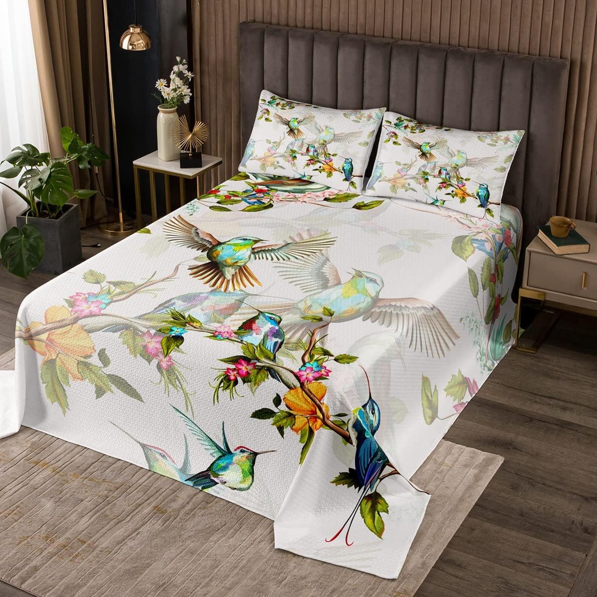 Erosebridal Birds Quilt King Bedspread Set