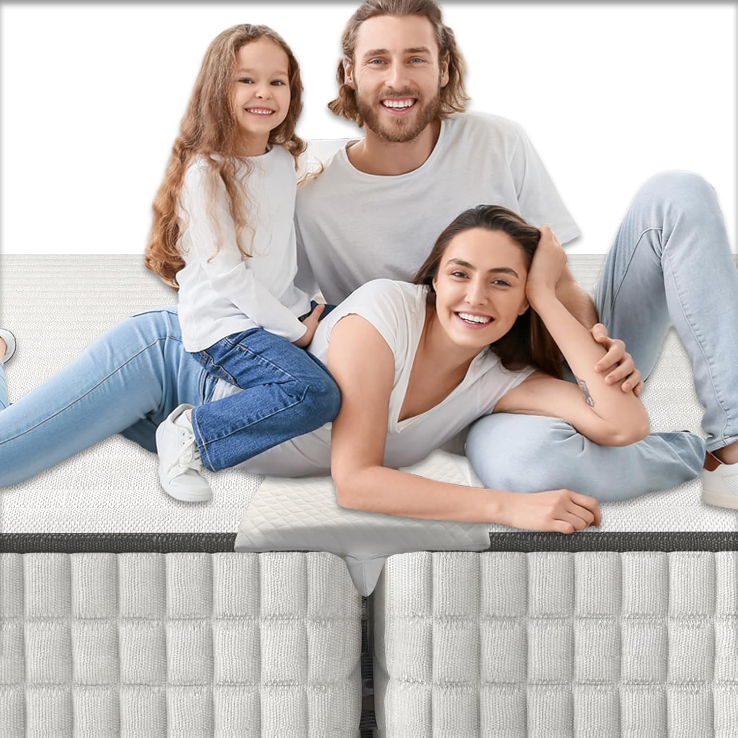 12 X 76 Twin to King Bed Converter Kit with Washable Cover White