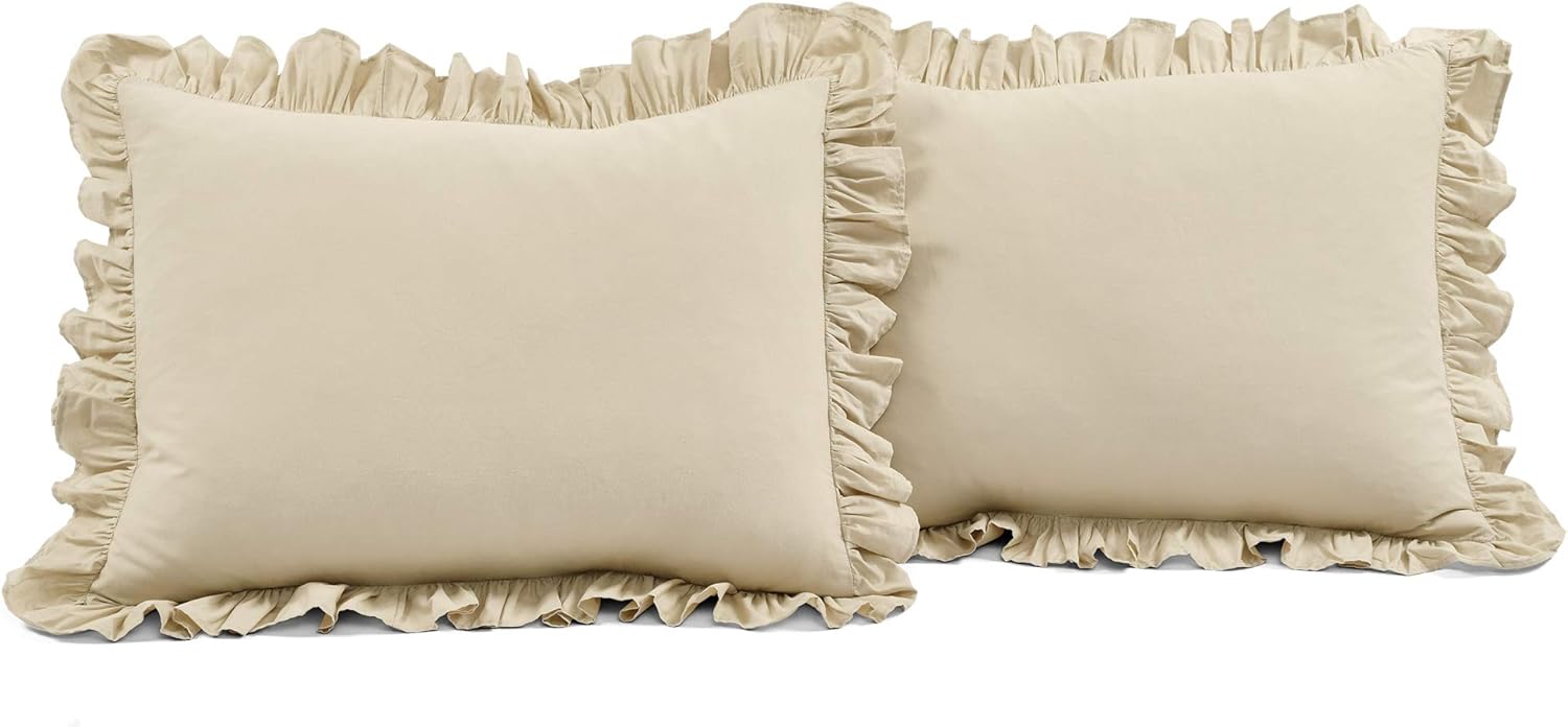 Lush Decor Reyna Ruffle Blanket King Size Wheat