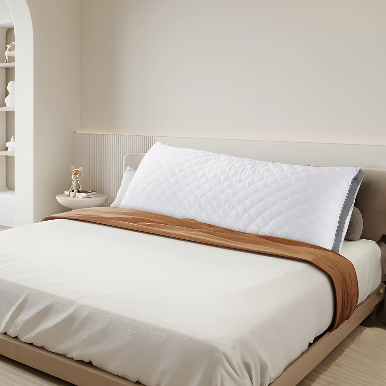 Oubonun Premium Adjustable Loft Body Pillow - Fluffy Supportive