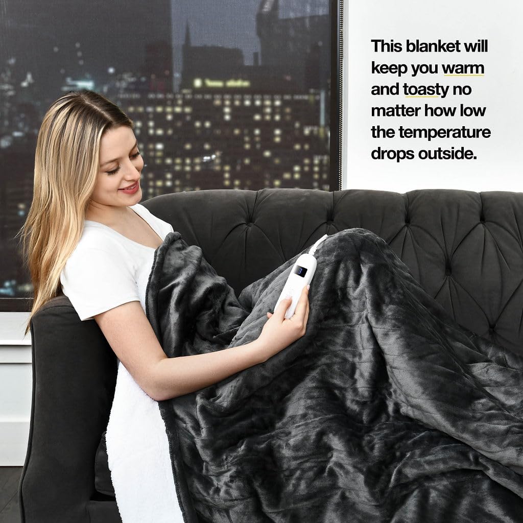 Medical King Heated Blanket - 50x60 Gray 10 Heating Settings