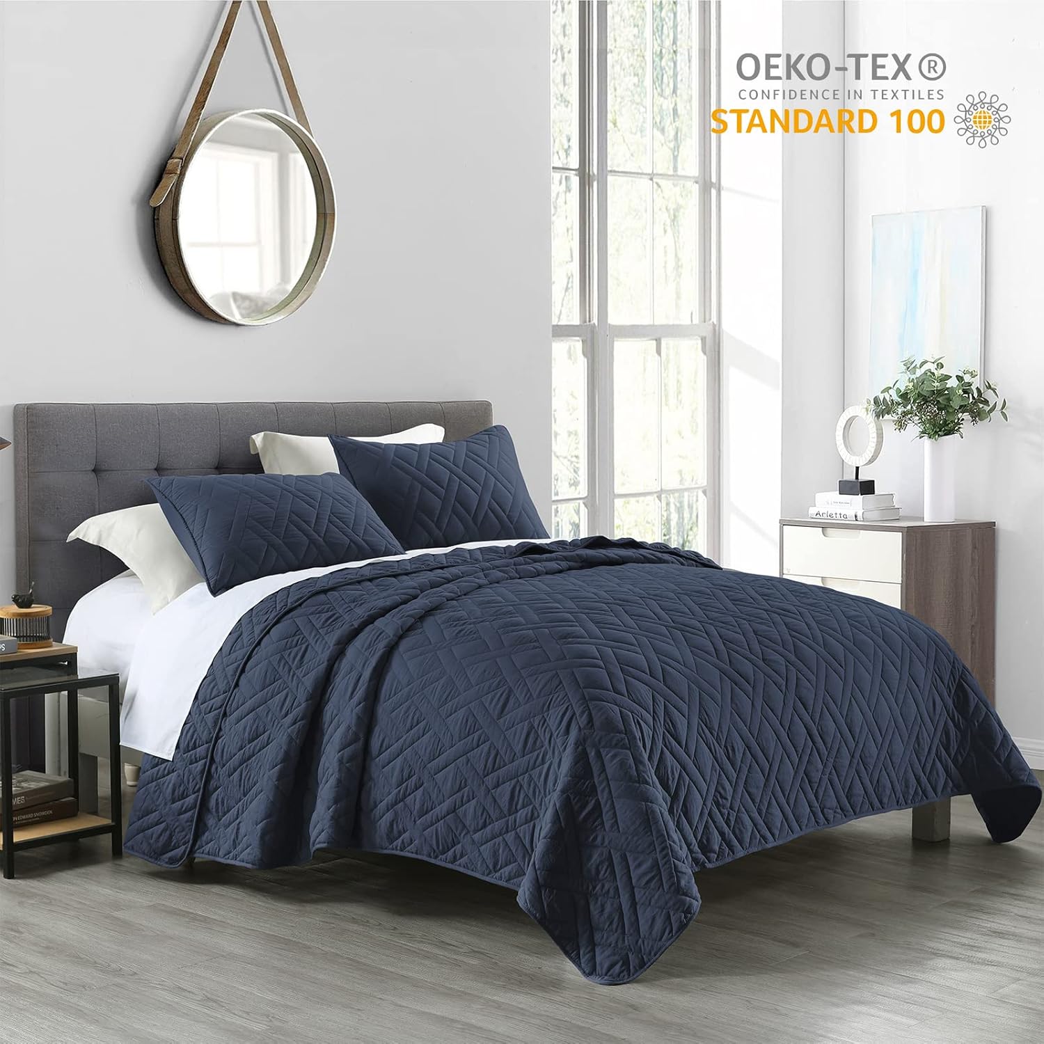 HORIMOTE HOME Quilt Set Twin Navy Blue