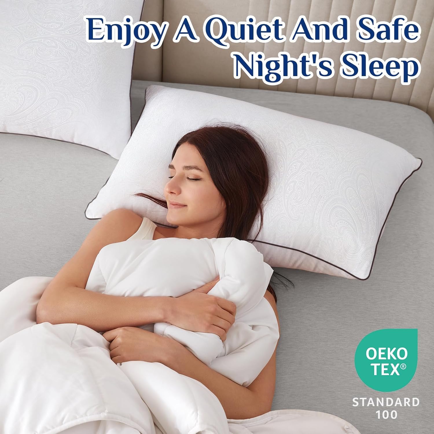 JOLLYVOGUE Bed Pillows Set of 4 Cooling Supportive Hotel Collection