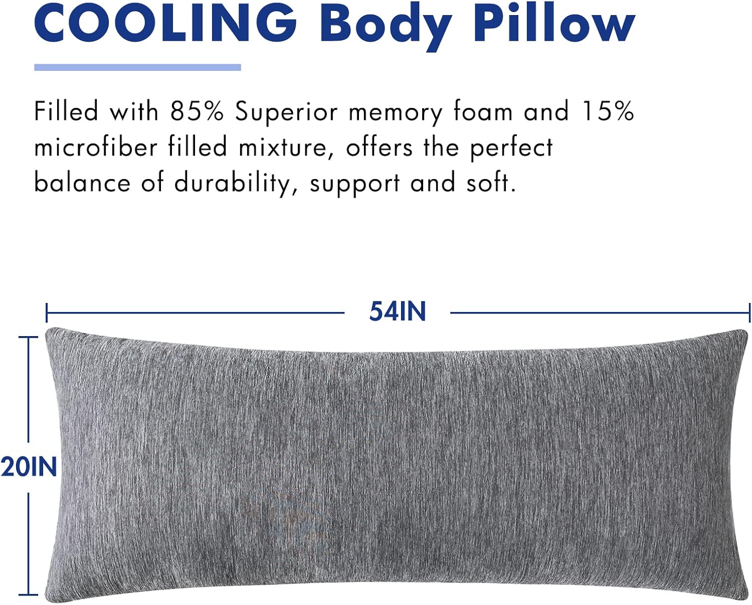 MIULEE Cooling Memory Foam Body Pillow for Adults
