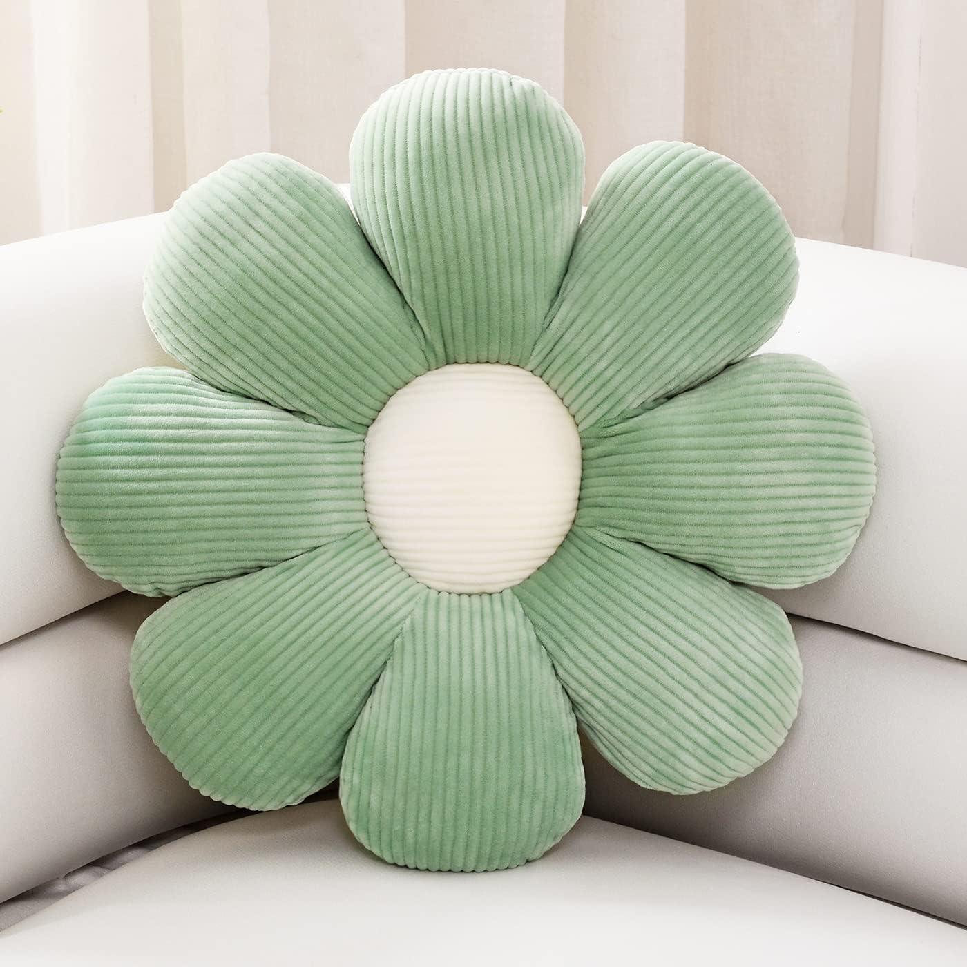 Sioloc Green Flower Throw Pillow 16 Inch