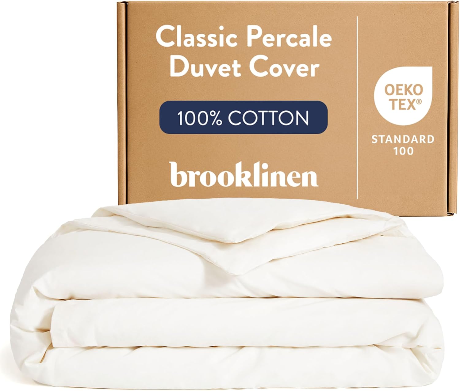 Brooklinen Luxury Percale Duvet Cover - Cream
