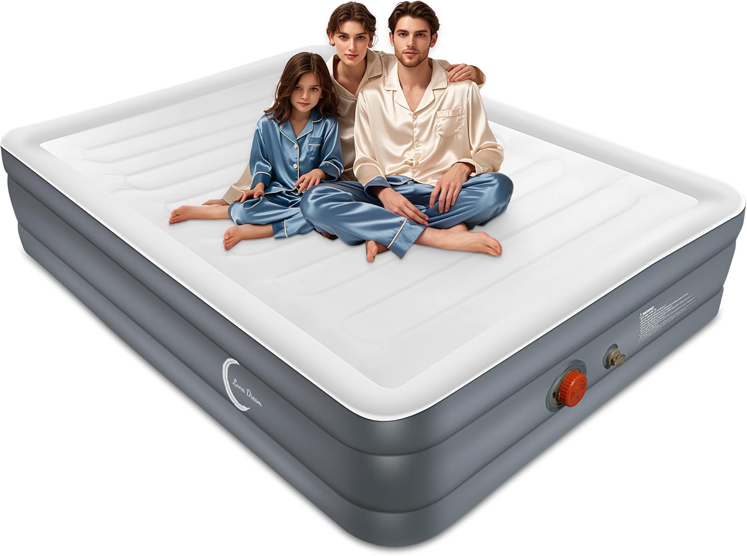 LunaDream Eclipse Series Queen Air Mattress with USB Pump 1