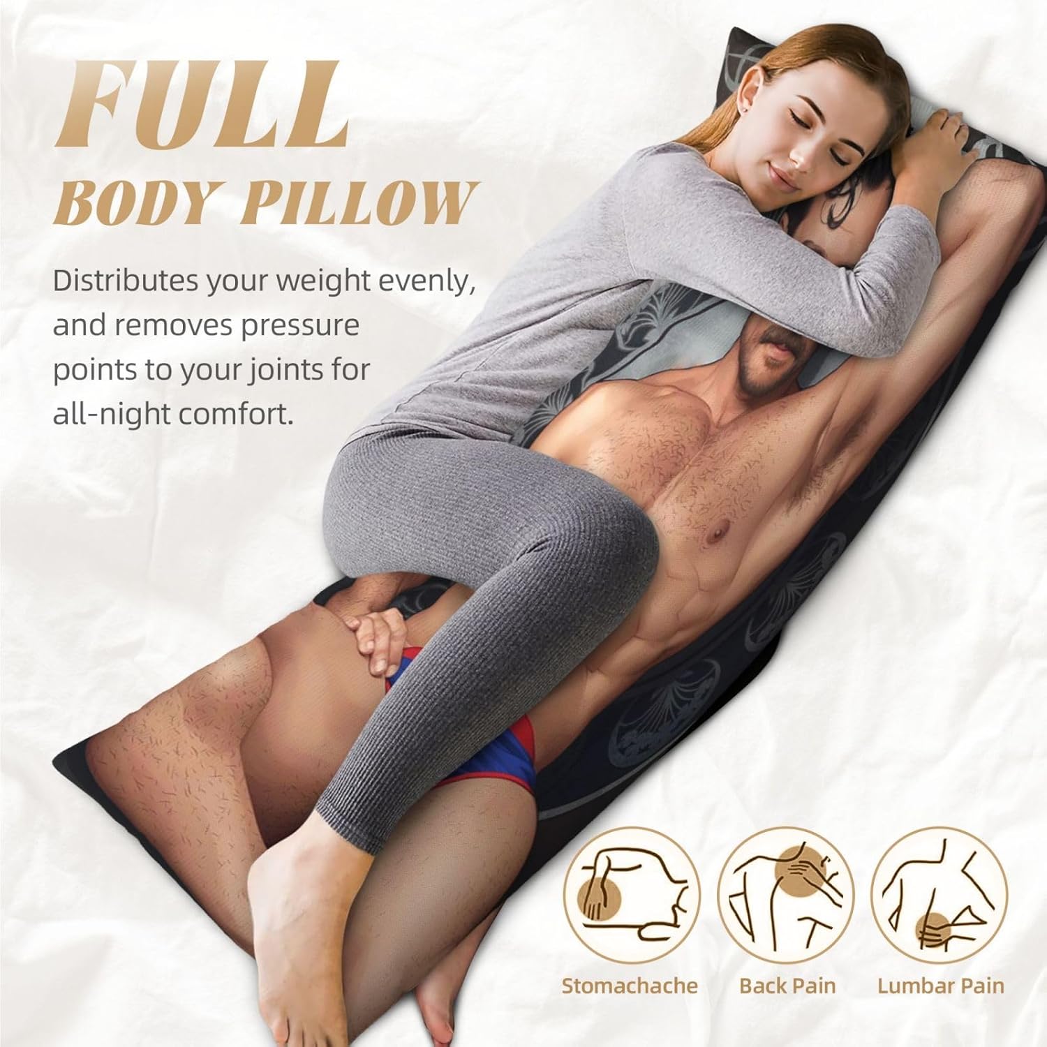 VICRRY Henry Cavill Body Pillow Cover 20x54 Inches