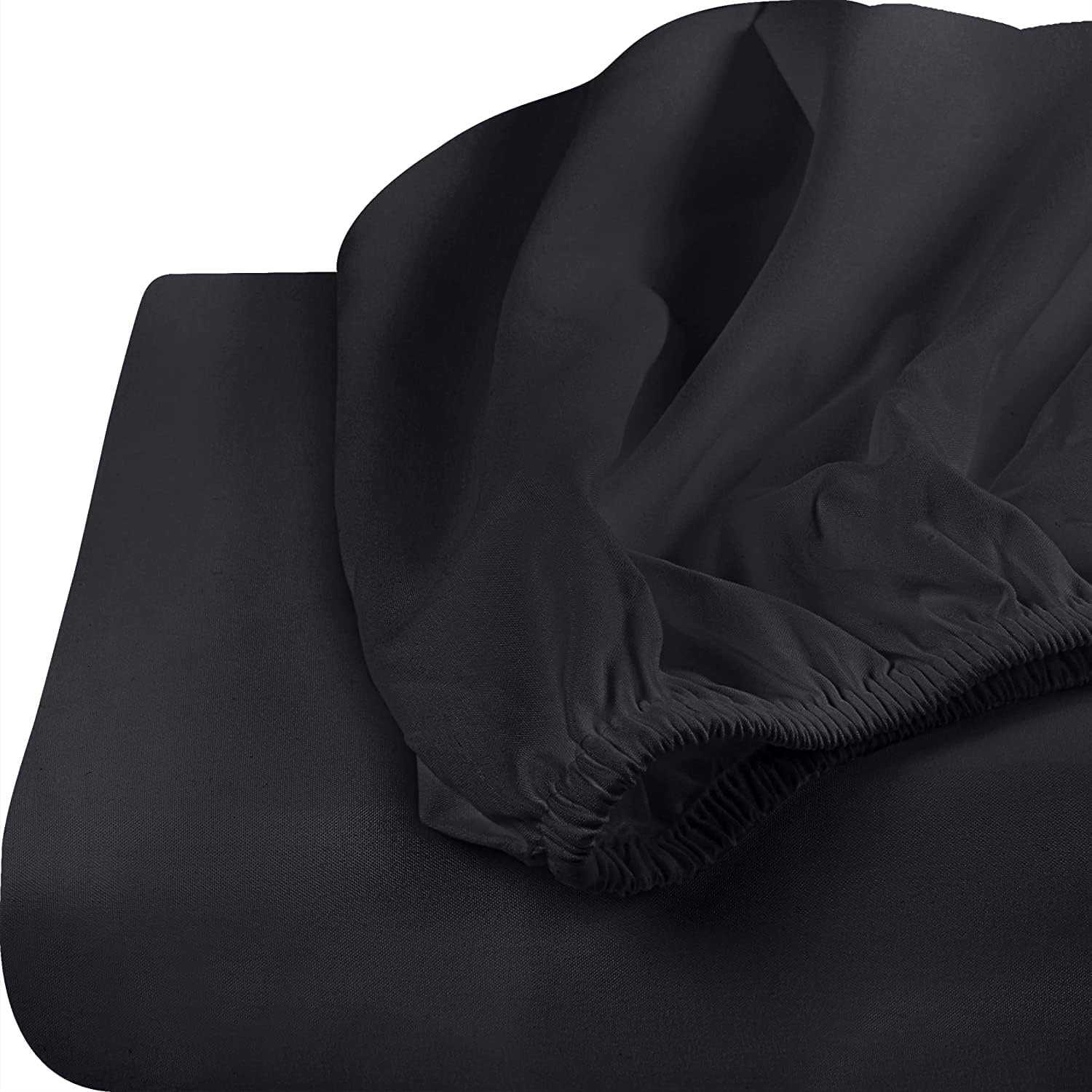 NHNHN Fitted Sheet Full Size Black 54x75