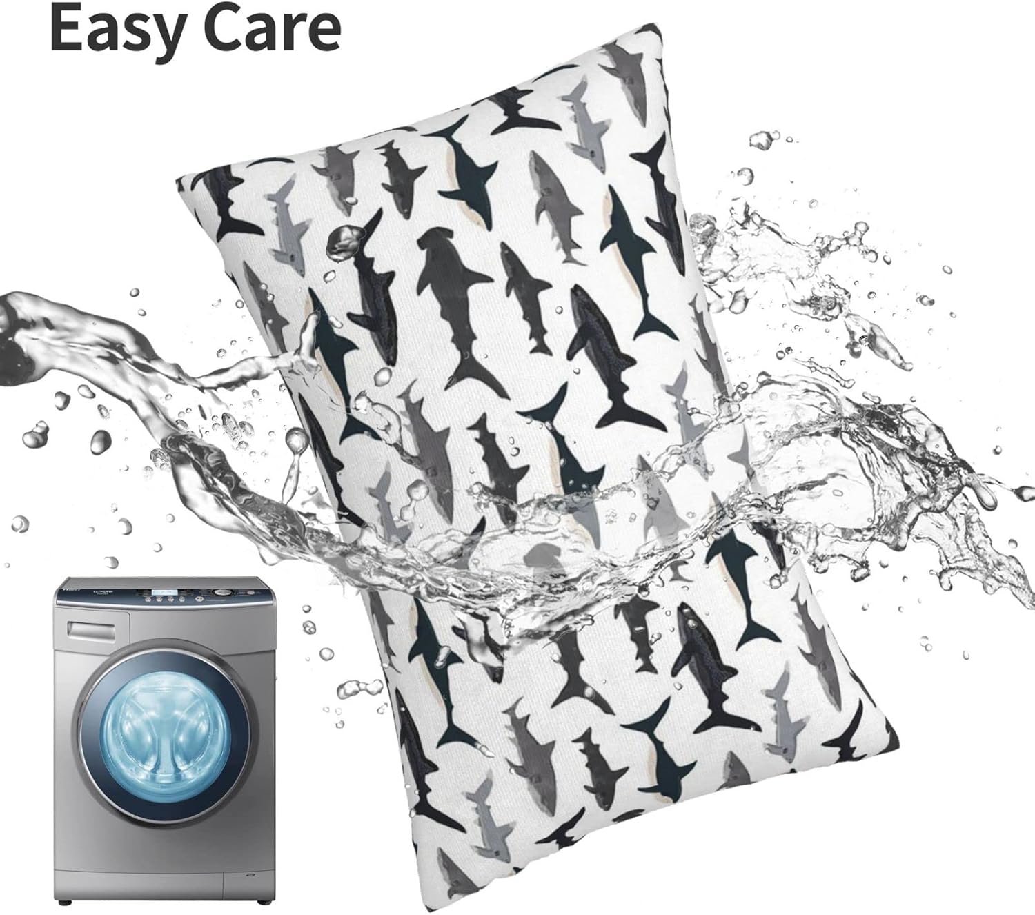 LBHH Nautical Shark Pillowcase for Travel 14x20 in