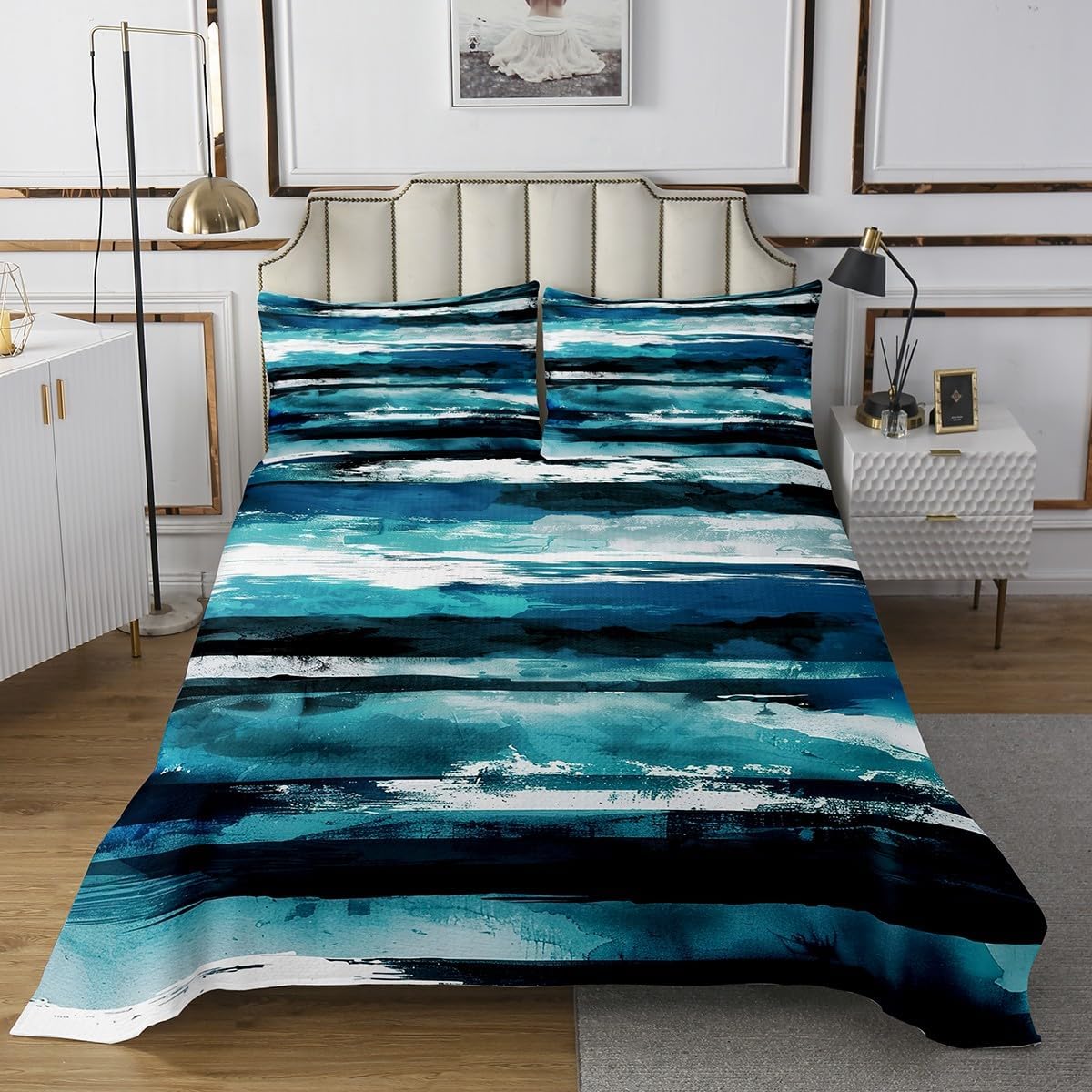 Erosebridal Gradient Queen Quilt Set with 2 Pillowcases